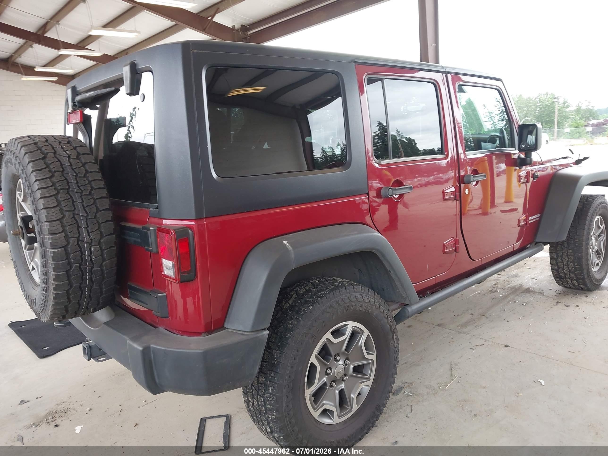 2013 Jeep Wrangler Unlimited Rubicon Red vin: 1C4BJWFG0DL607758