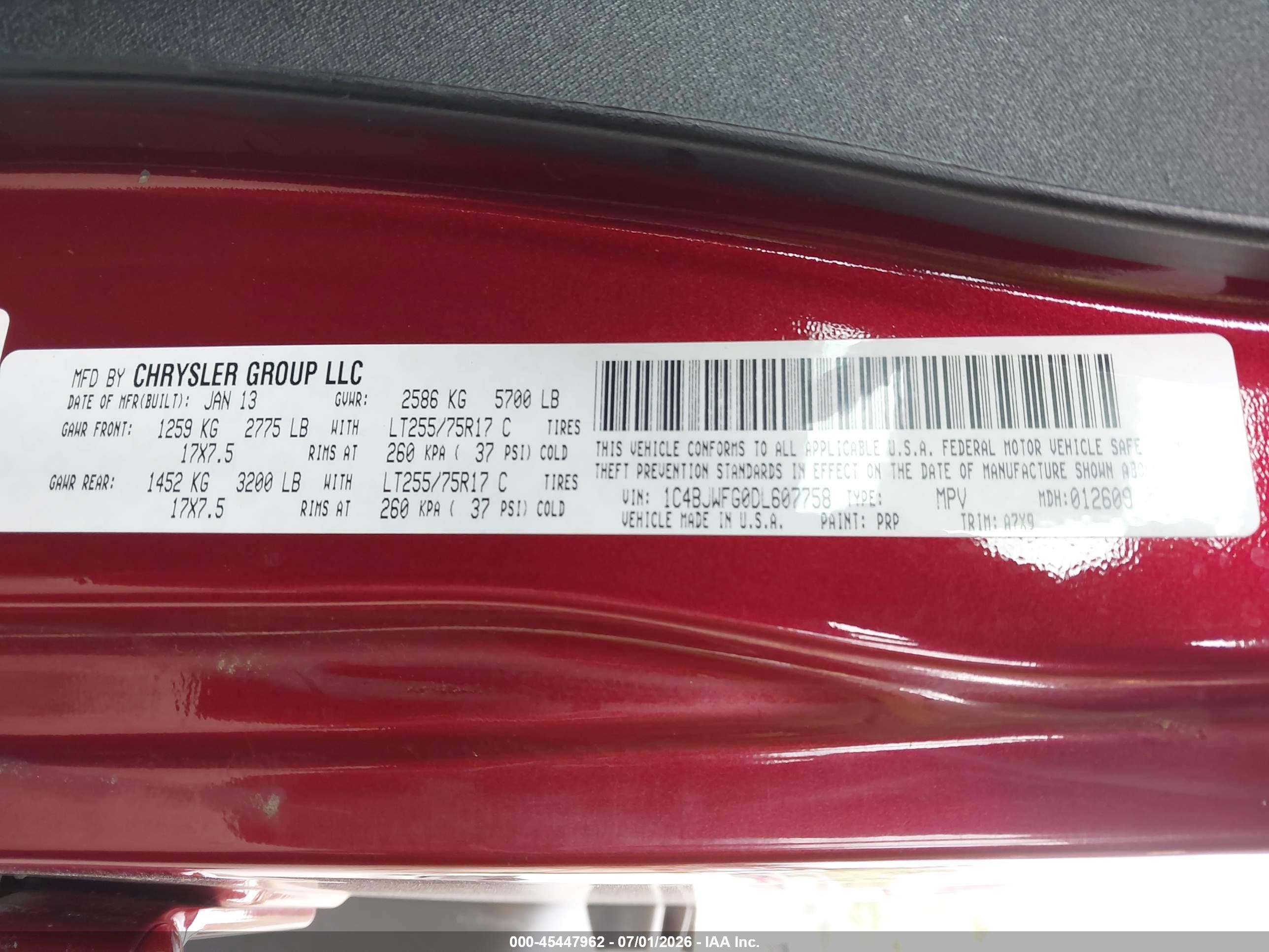 2013 Jeep Wrangler Unlimited Rubicon Red vin: 1C4BJWFG0DL607758