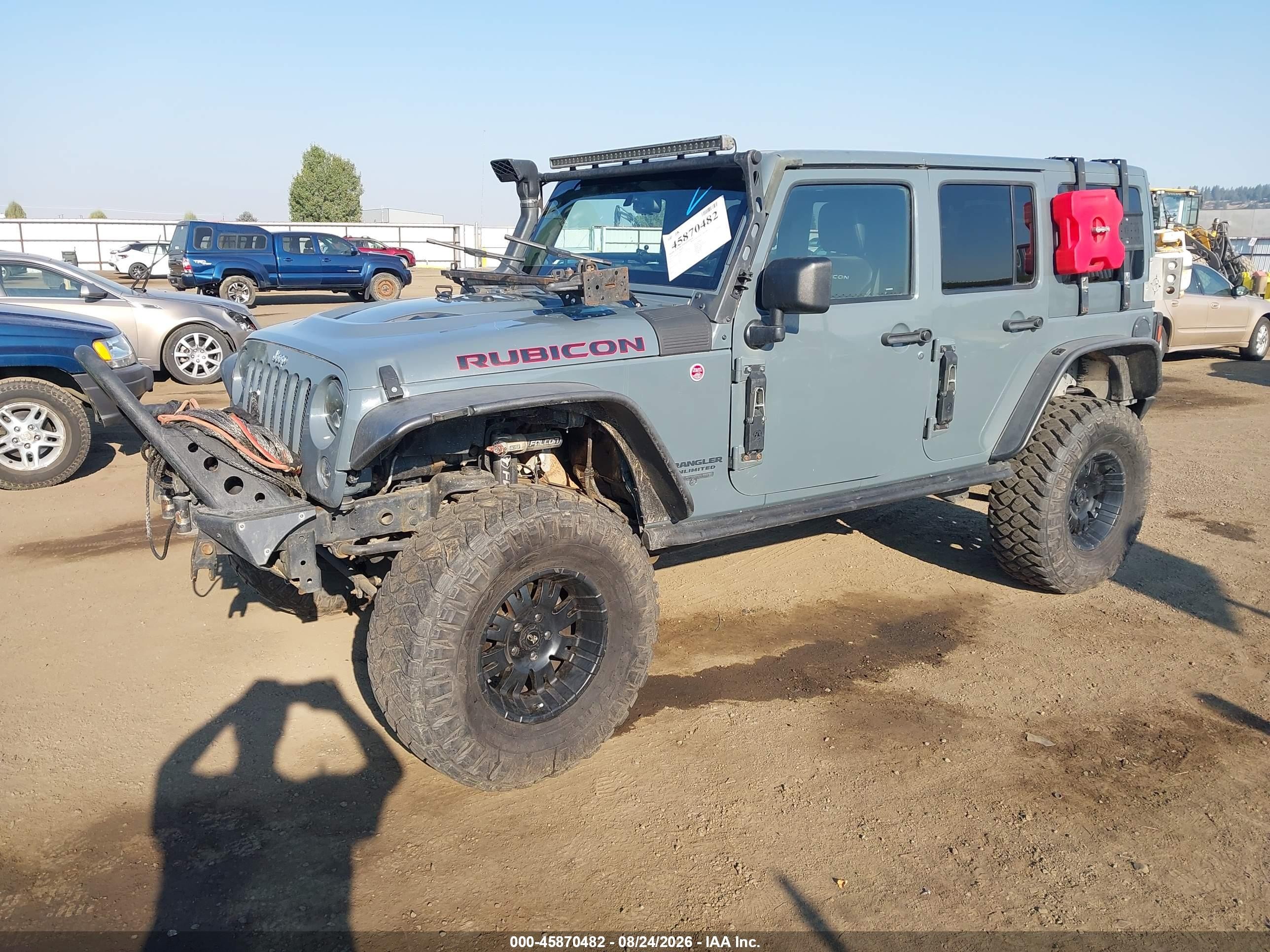 2014 Jeep Wrangler Unlimited Rubicon Серый vin: 1C4BJWFG0EL119167