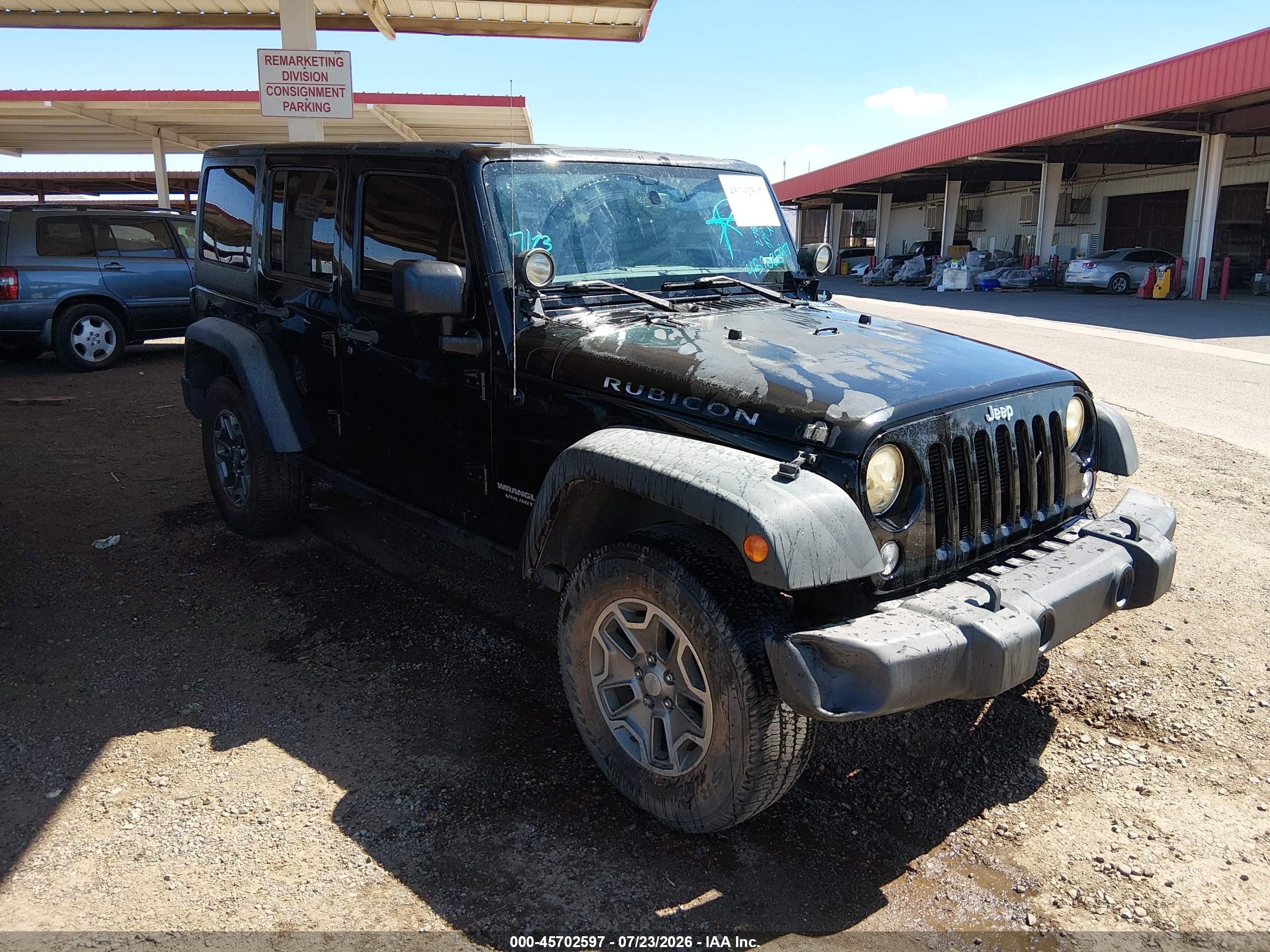 2014 Jeep Wrangler Unlimited Rubicon Black vin: 1C4BJWFG1EL278053