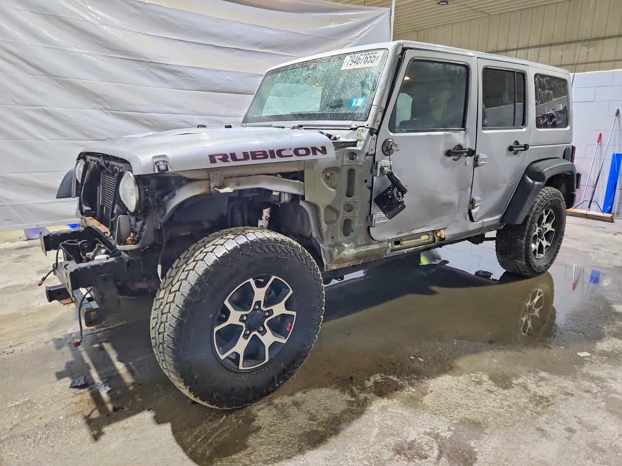 2015 Jeep Wrangler Unlimited Rubicon Gray vin: 1C4BJWFG1FL726048