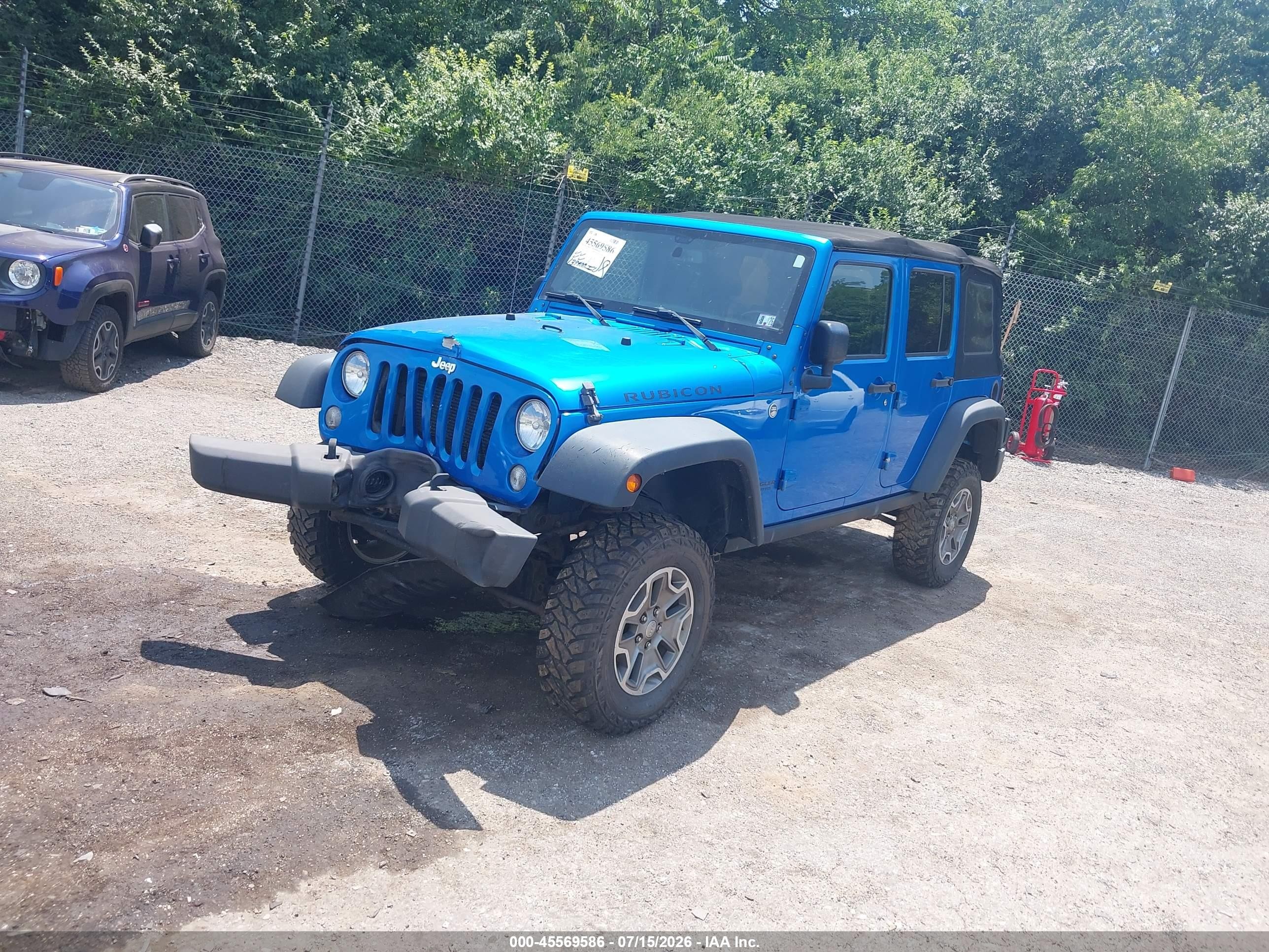 2015 Jeep Wrangler Unlimited Rubicon Blue vin: 1C4BJWFG2FL546254