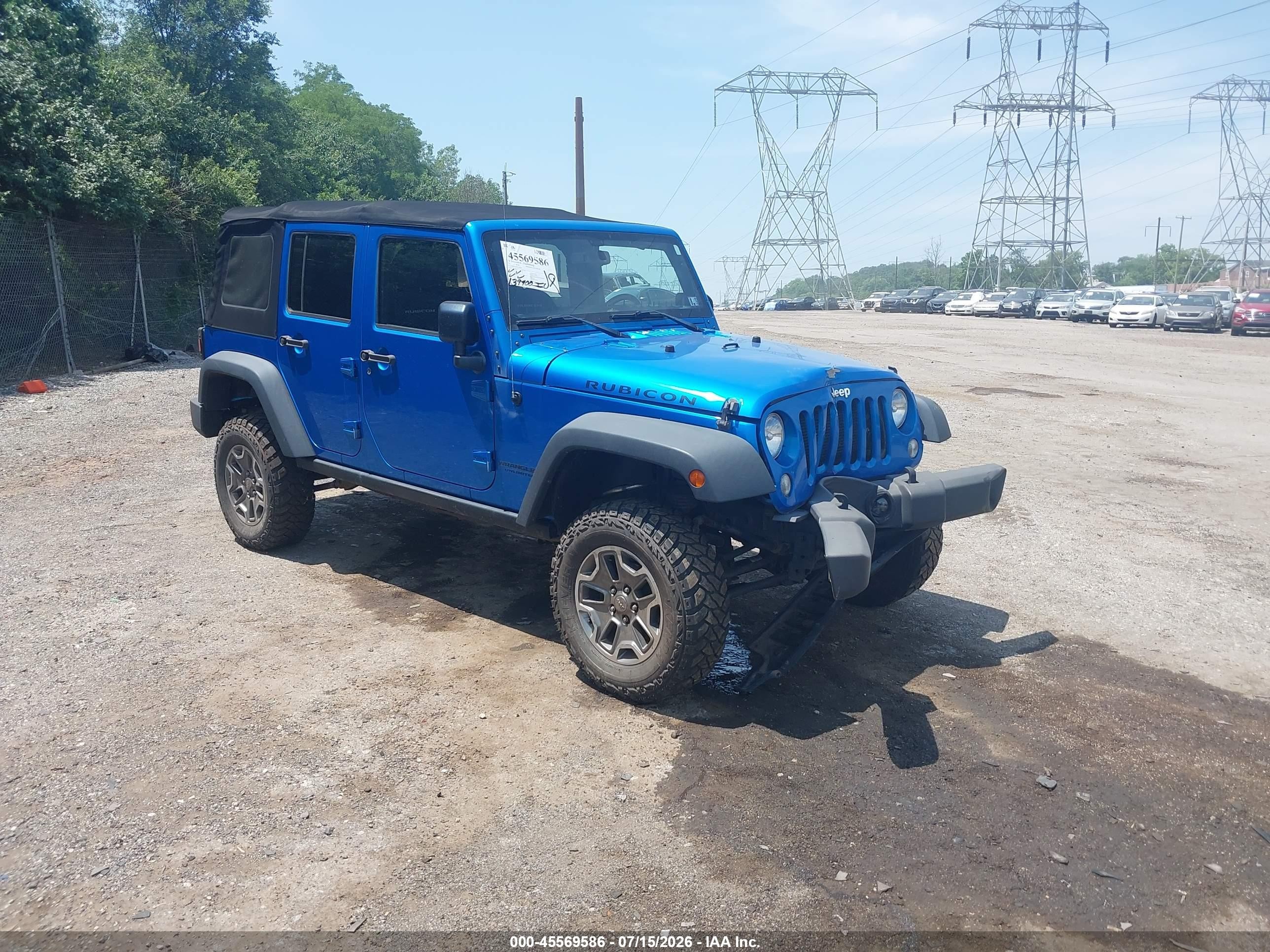 2015 Jeep Wrangler Unlimited Rubicon Blue vin: 1C4BJWFG2FL546254