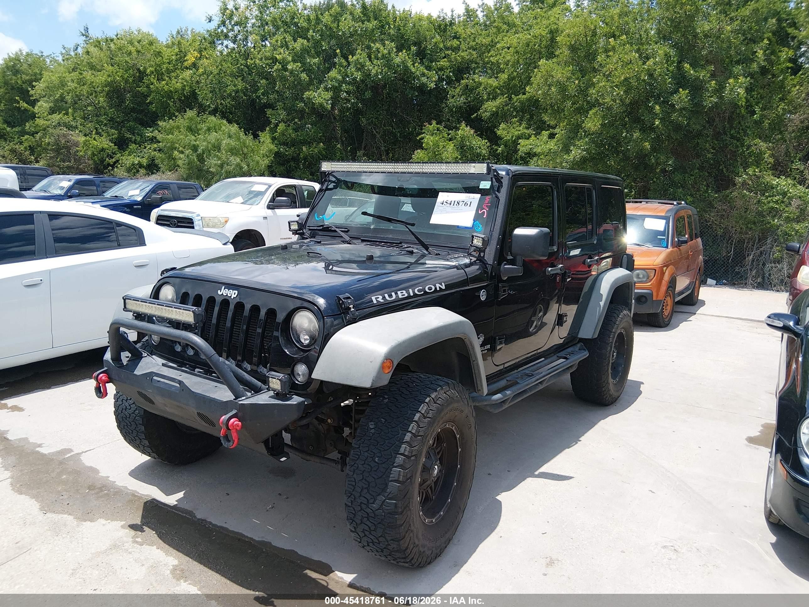 2014 Jeep Wrangler Unlimited Rubicon Black vin: 1C4BJWFG3EL158111