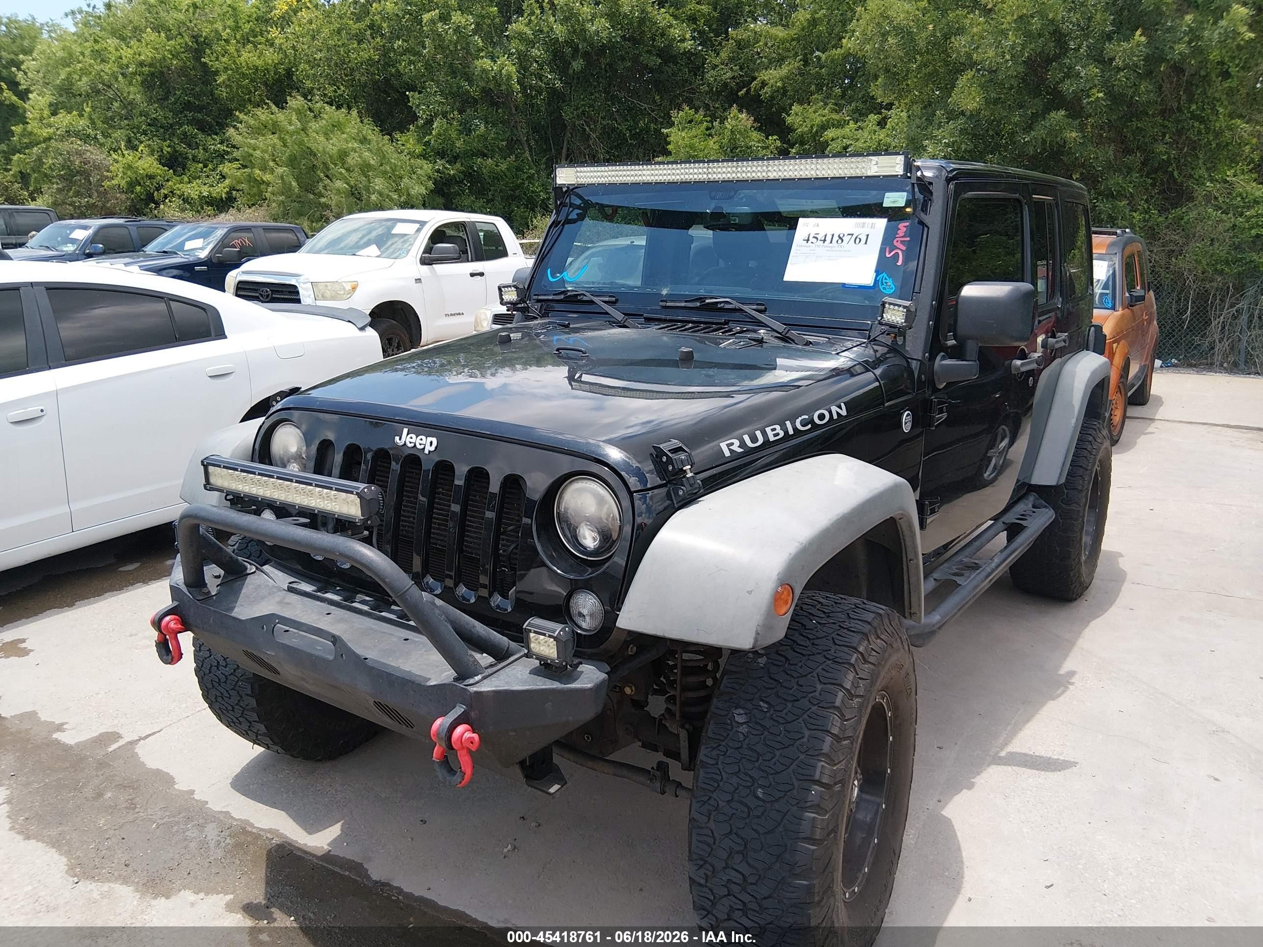 2014 Jeep Wrangler Unlimited Rubicon Black vin: 1C4BJWFG3EL158111
