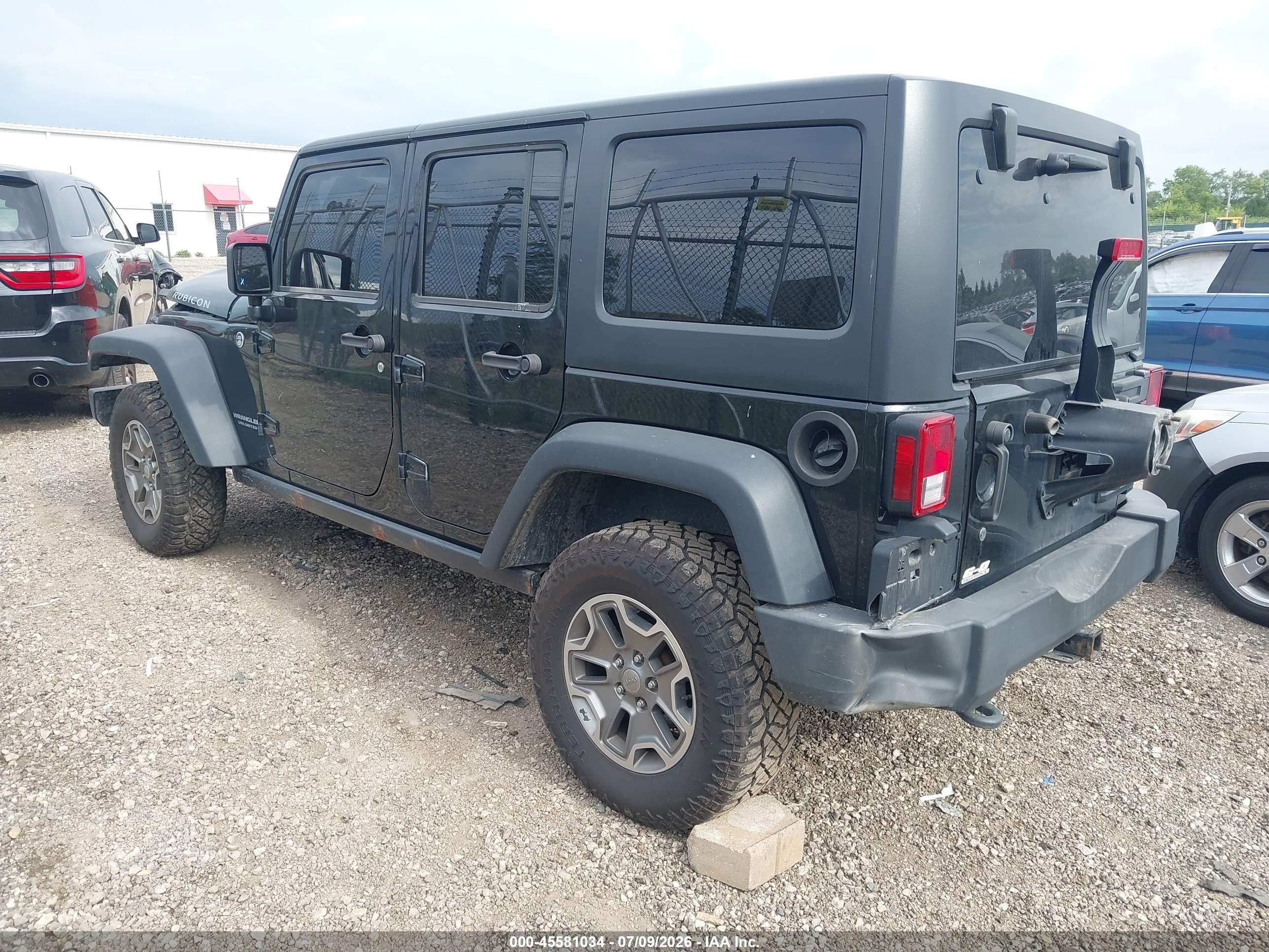 2014 Jeep Wrangler Unlimited Rubicon Black vin: 1C4BJWFG3EL266714
