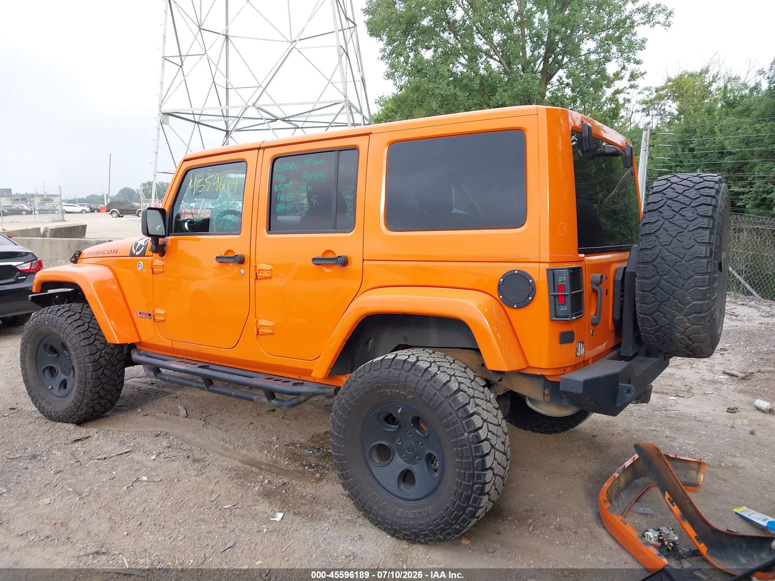 2013 Jeep Wrangler Unlimited Rubicon Orange vin: 1C4BJWFG4DL524852