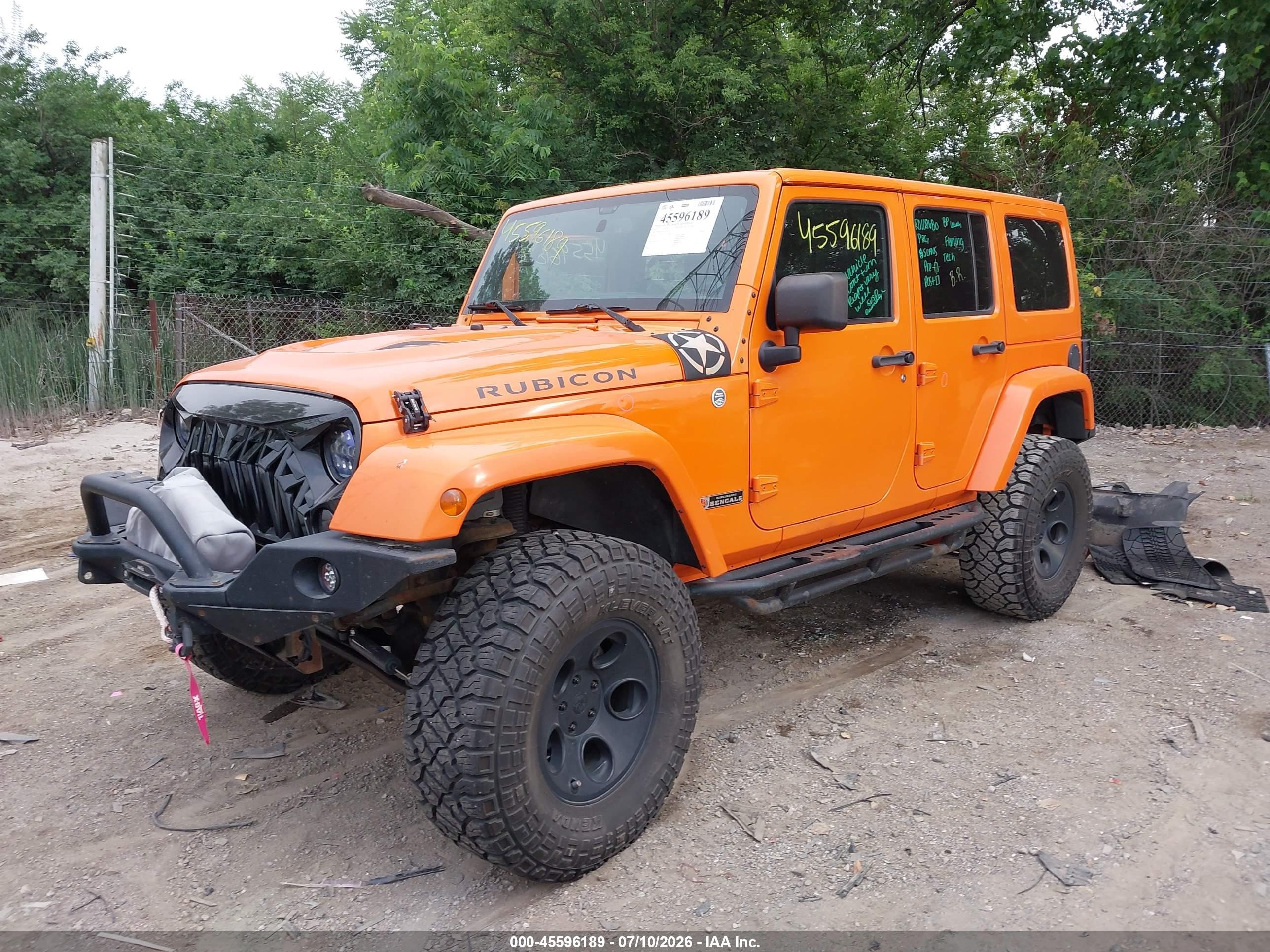 2013 Jeep Wrangler Unlimited Rubicon Orange vin: 1C4BJWFG4DL524852