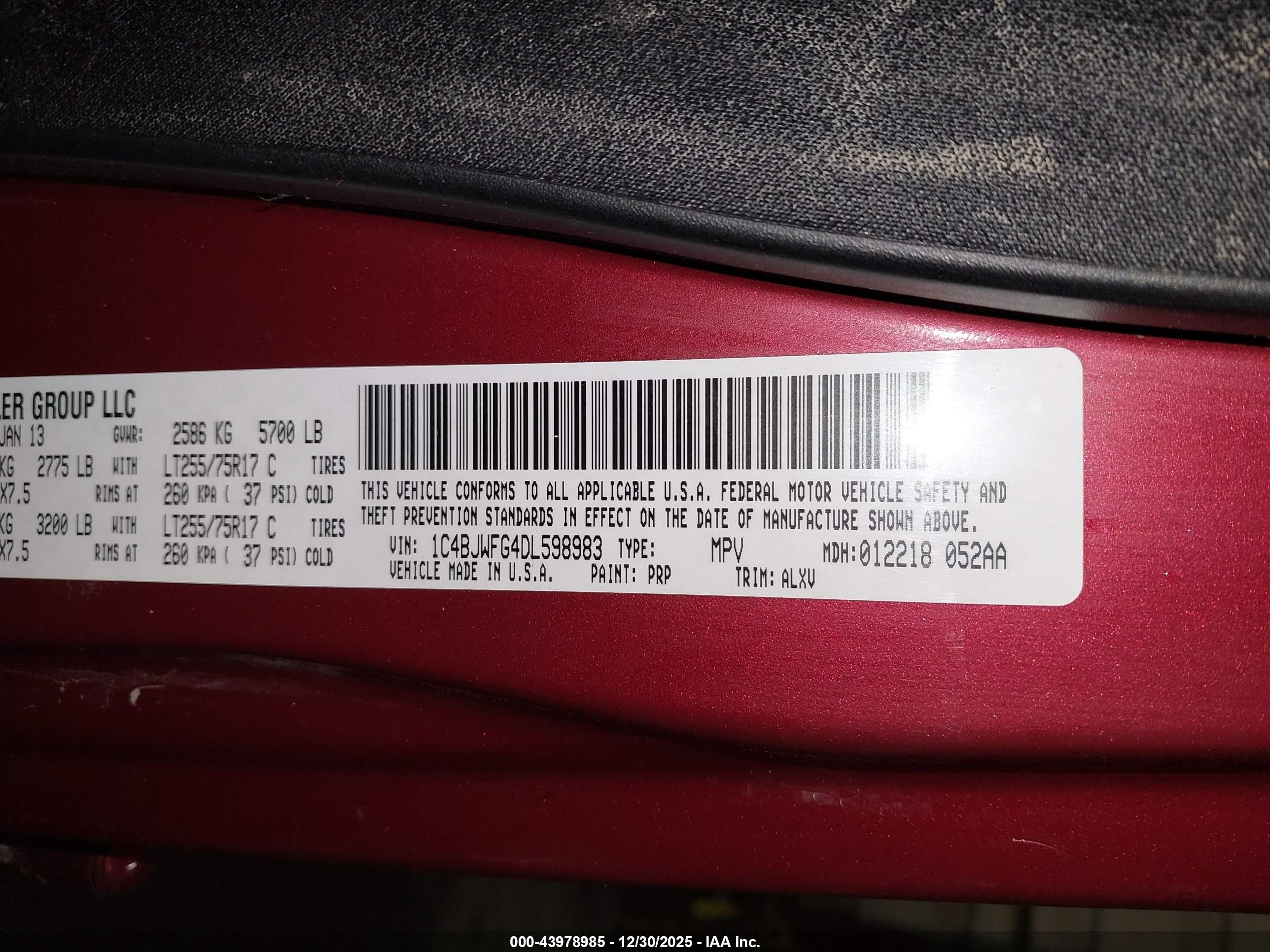 2013 Jeep Wrangler Unlimited Rubicon Red vin: 1C4BJWFG4DL598983