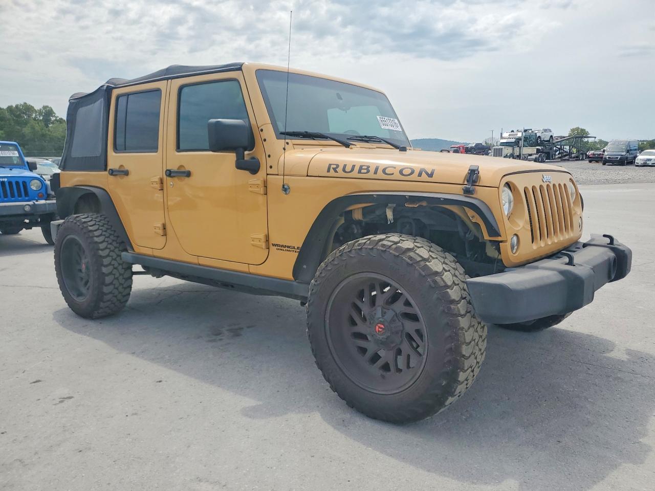 2014 Jeep Wrangler Unlimited Rubicon Желто-коричневый vin: 1C4BJWFG5EL101375