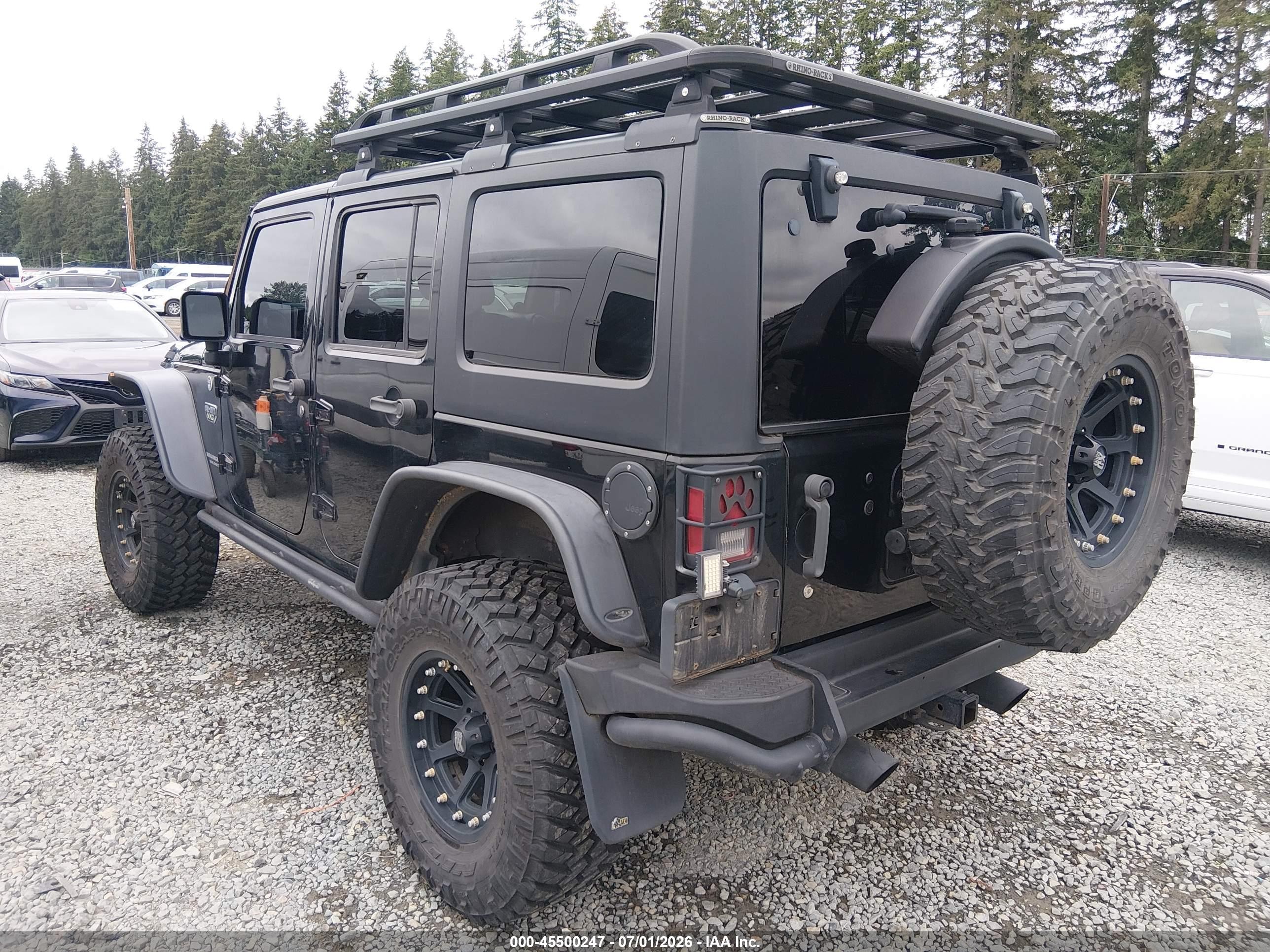 2012 Jeep Wrangler Unlimited Rubicon Black vin: 1C4BJWFG6CL199555