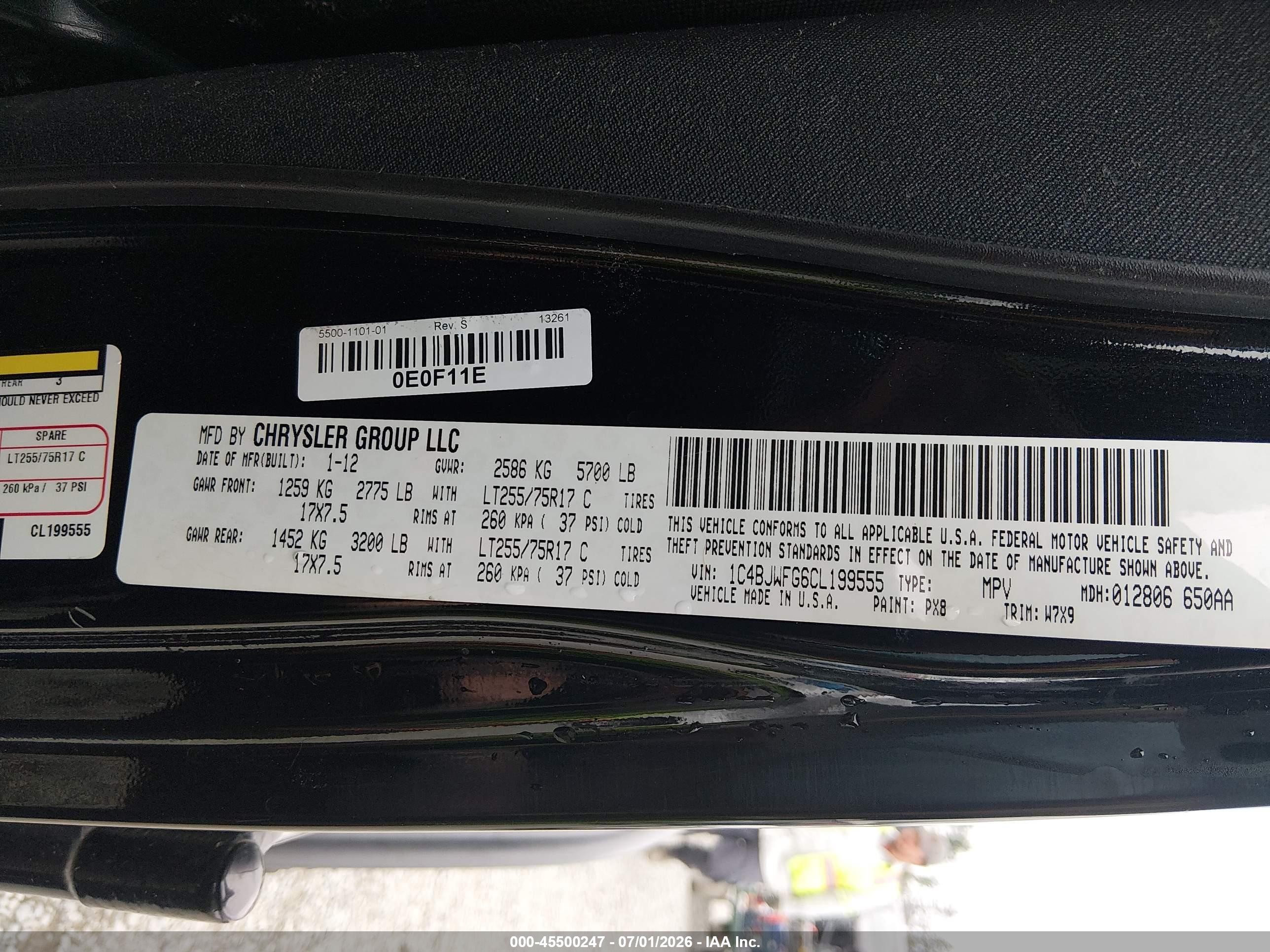 2012 Jeep Wrangler Unlimited Rubicon Black vin: 1C4BJWFG6CL199555