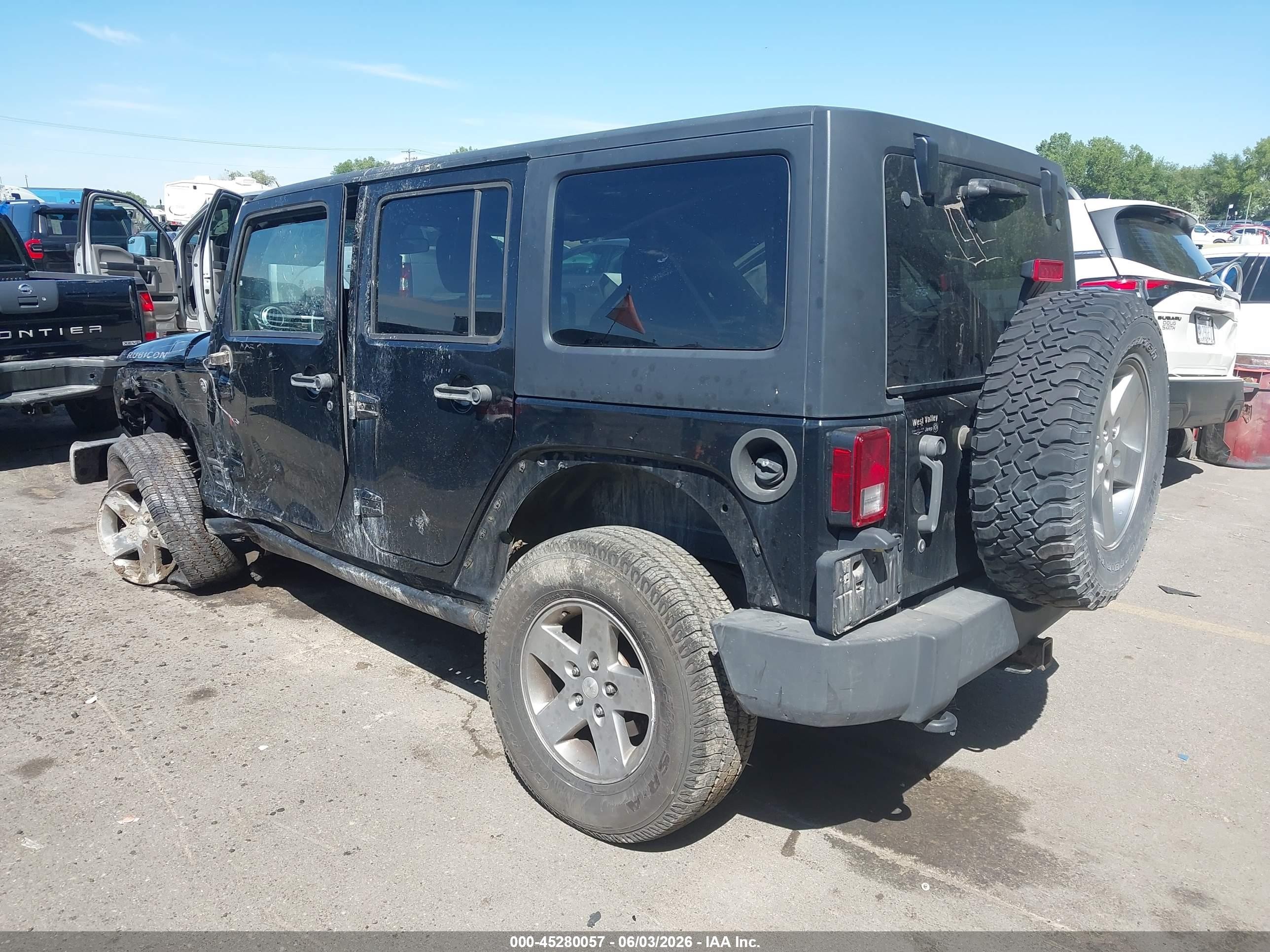 2012 Jeep Wrangler Unlimited Rubicon Black vin: 1C4BJWFG7CL157203