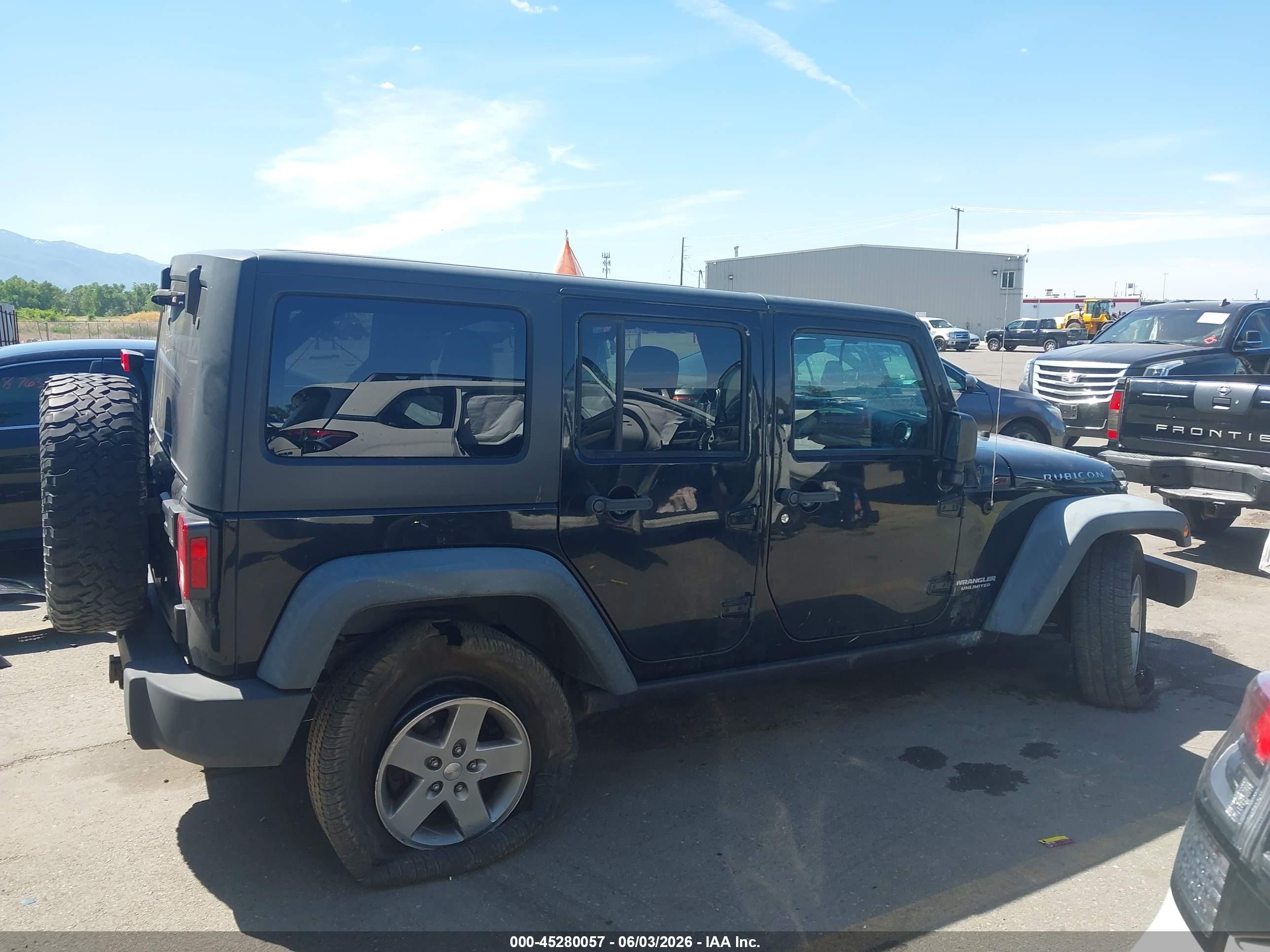 2012 Jeep Wrangler Unlimited Rubicon Black vin: 1C4BJWFG7CL157203