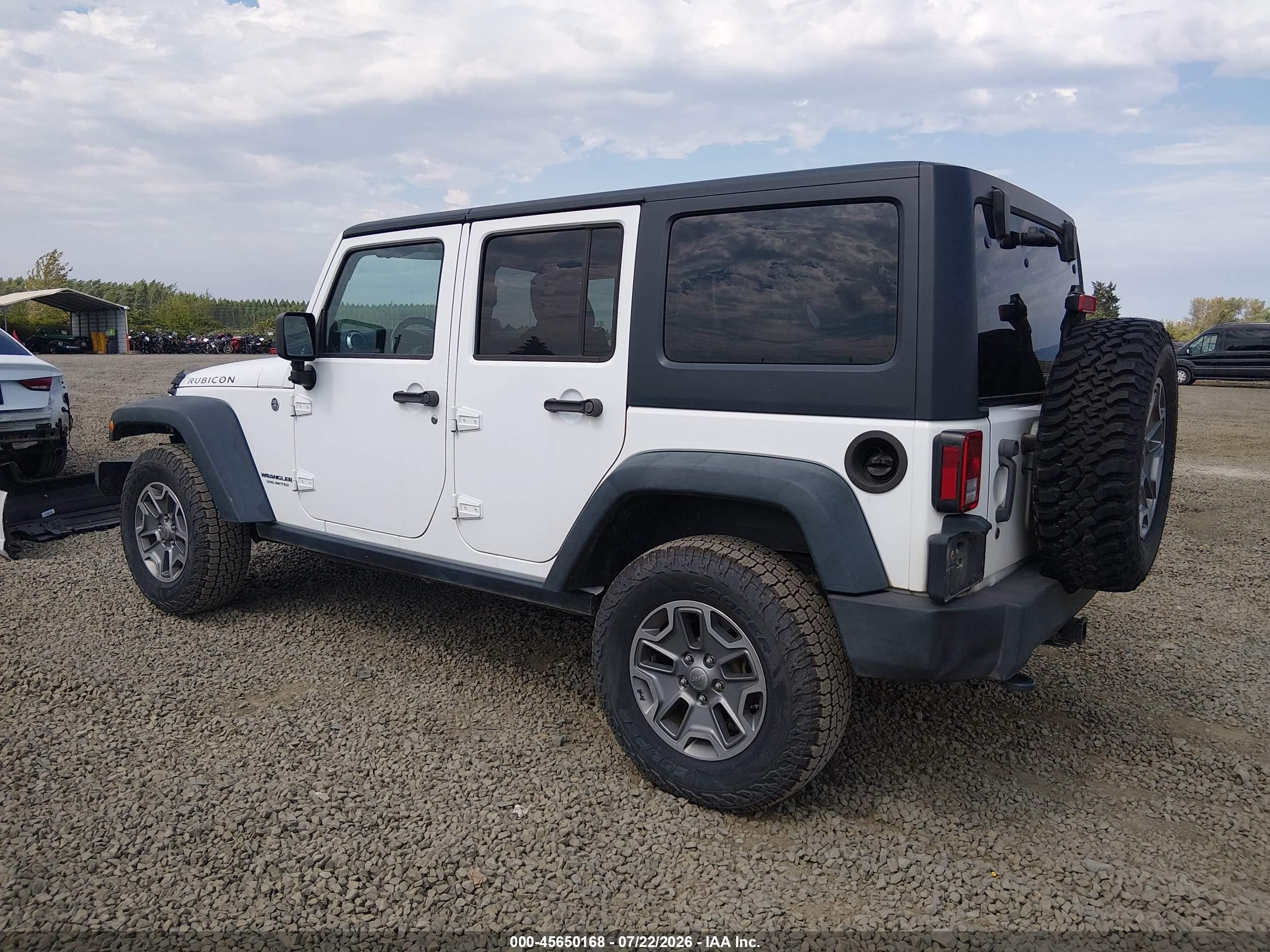 2014 Jeep Wrangler Unlimited Rubicon White vin: 1C4BJWFG7EL274721