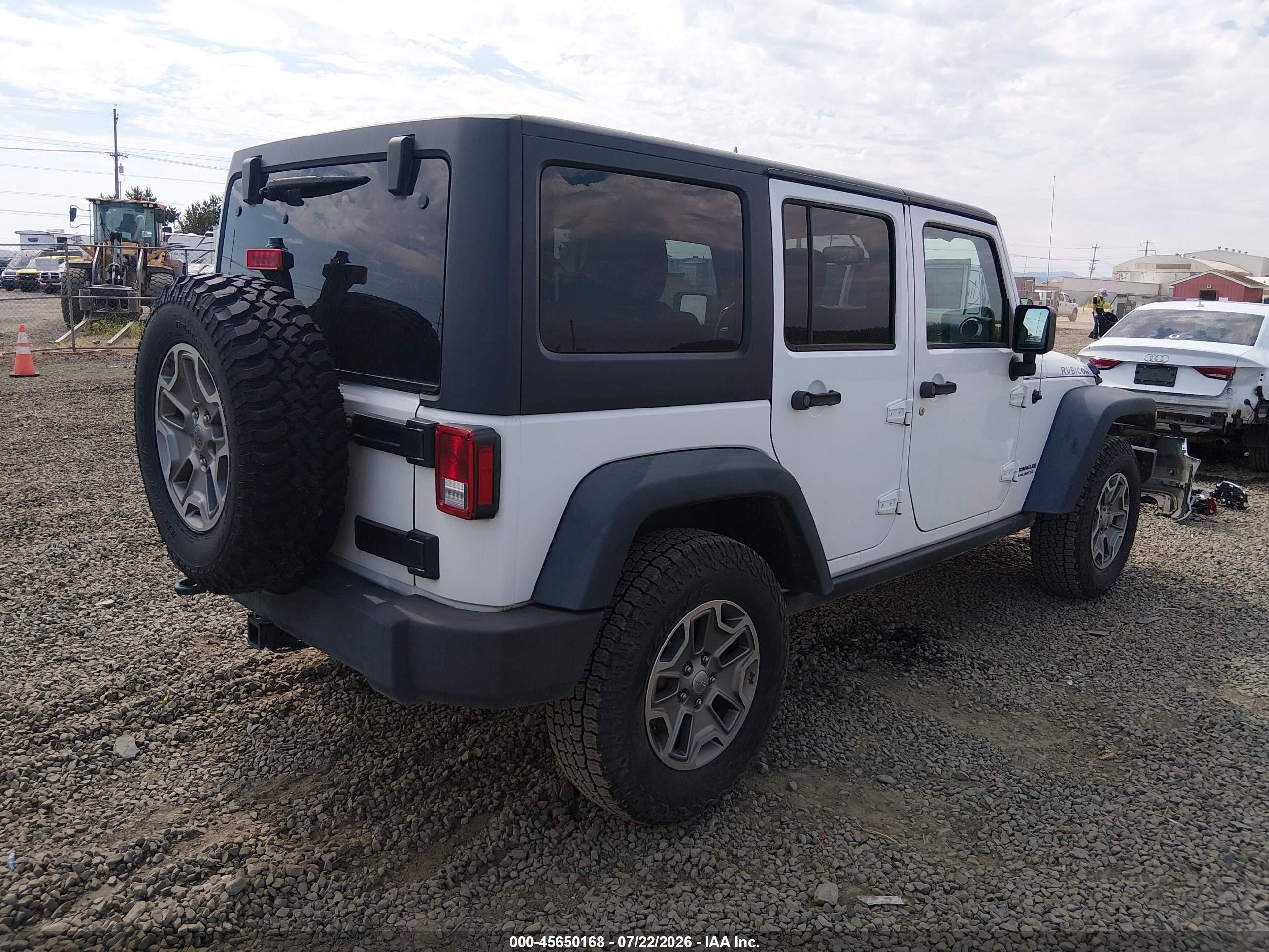 2014 Jeep Wrangler Unlimited Rubicon White vin: 1C4BJWFG7EL274721