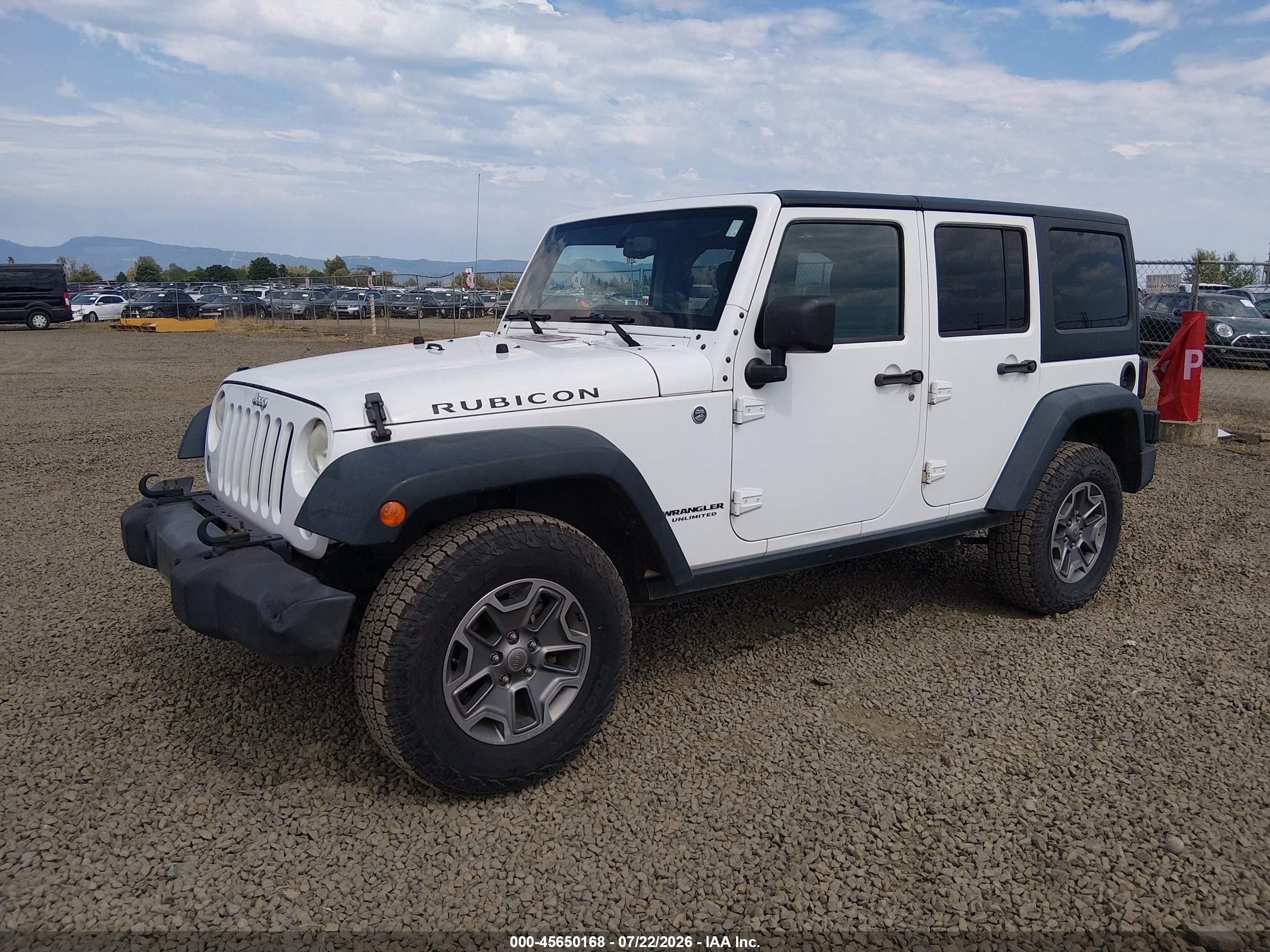2014 Jeep Wrangler Unlimited Rubicon White vin: 1C4BJWFG7EL274721