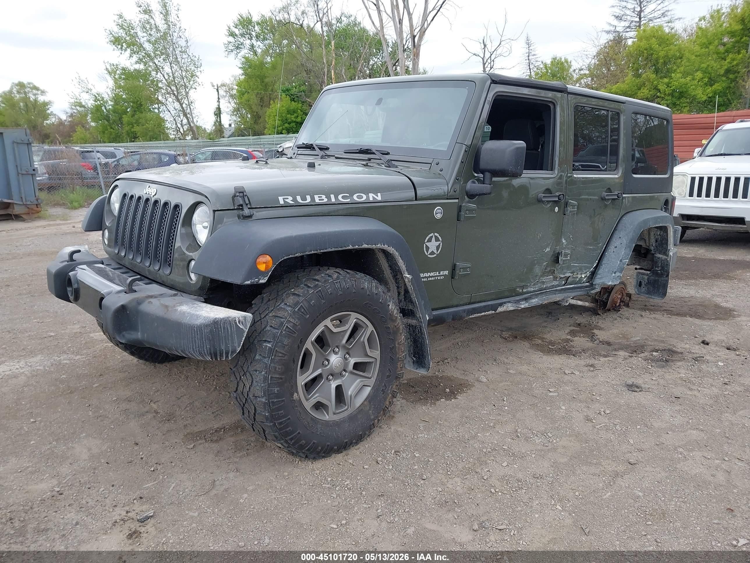 2015 Jeep Wrangler Unlimited Rubicon Green vin: 1C4BJWFG7FL542698