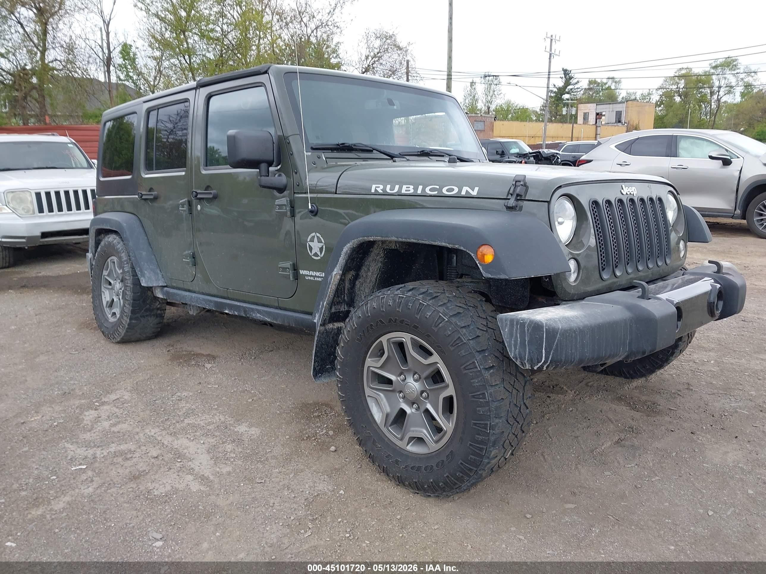 2015 Jeep Wrangler Unlimited Rubicon Green vin: 1C4BJWFG7FL542698
