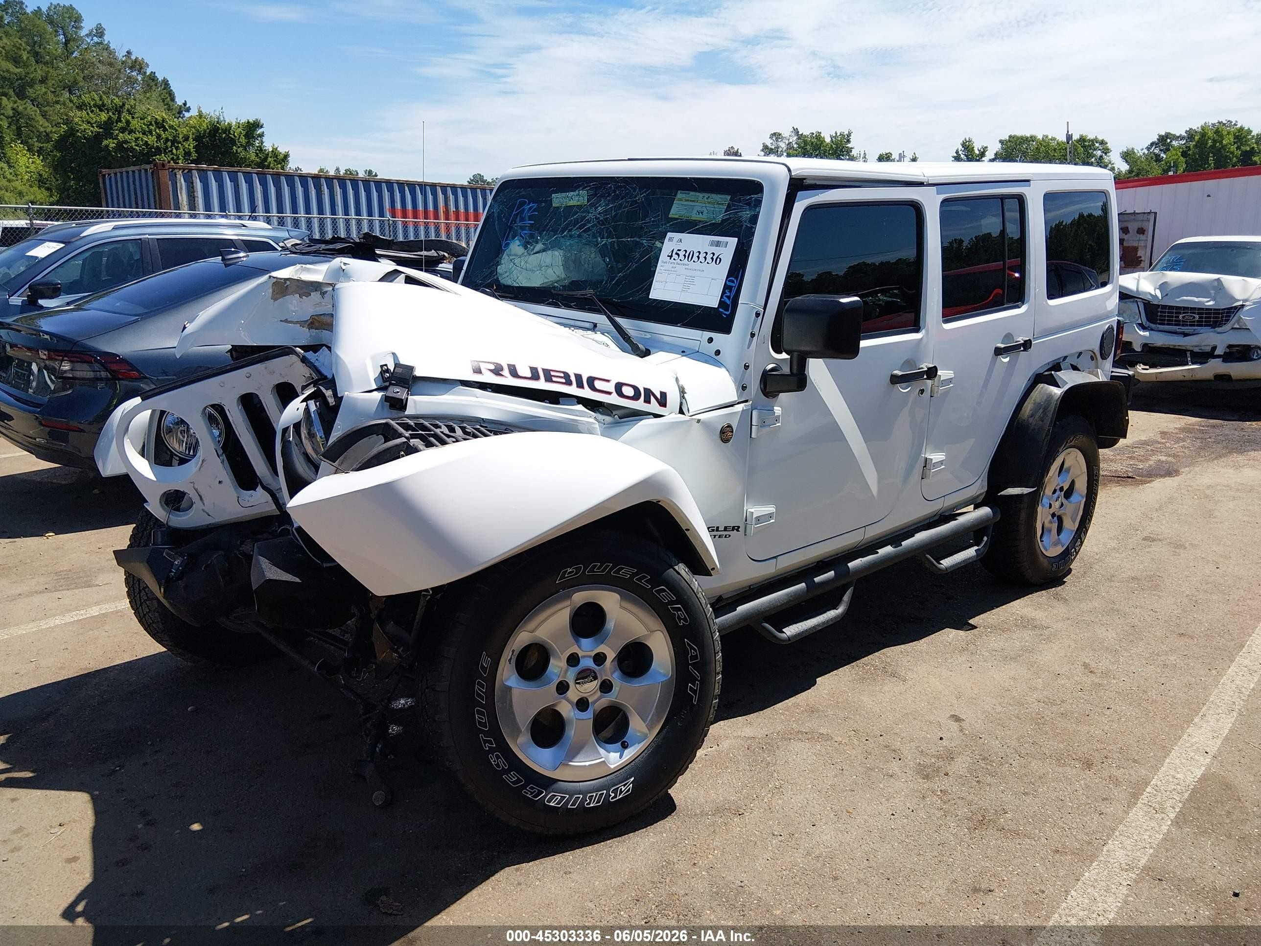 2015 Jeep Wrangler Unlimited Rubicon Hard Rock White vin: 1C4BJWFG7FL731027