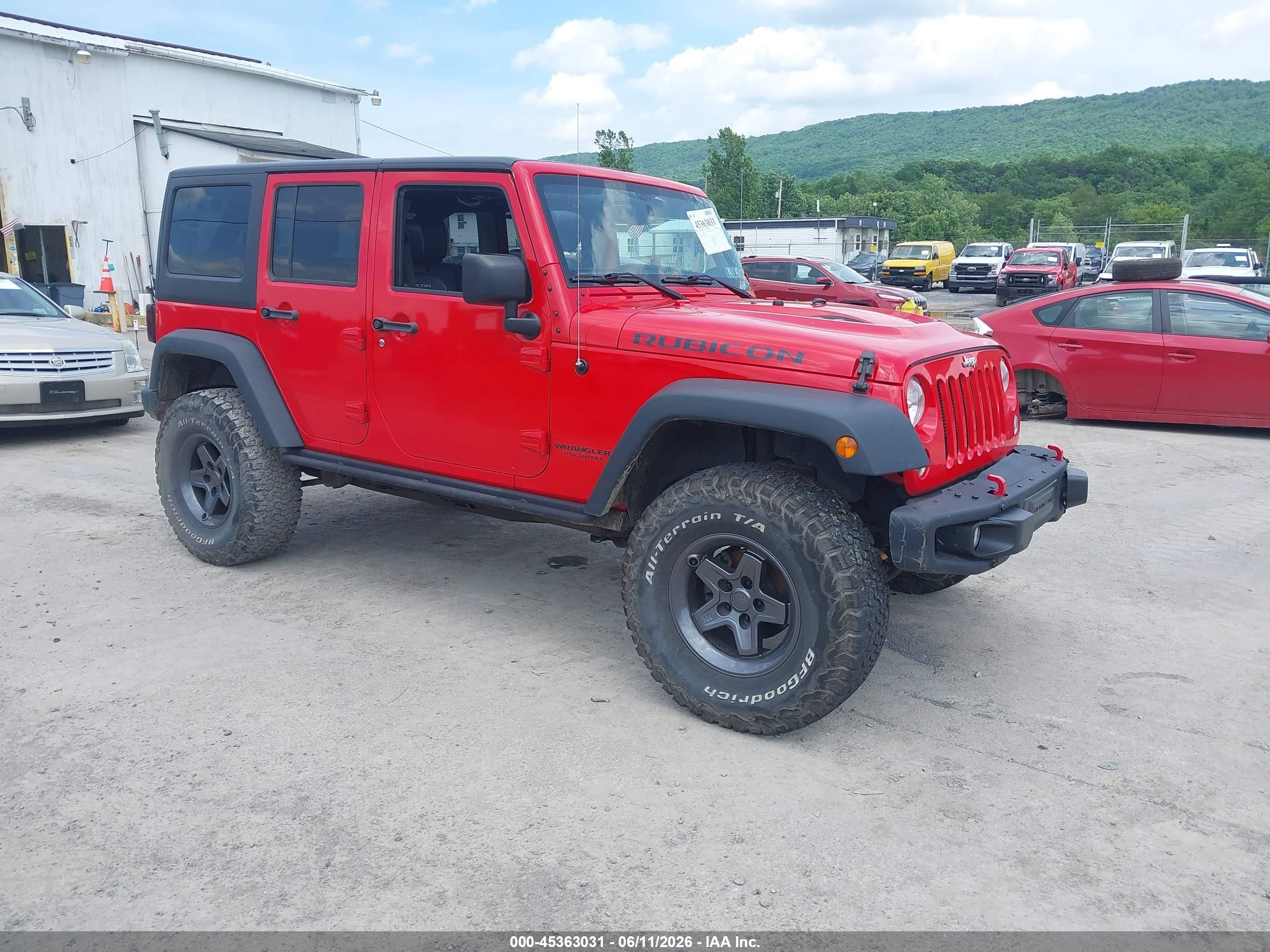 2014 Jeep Wrangler Unlimited Rubicon X Red vin: 1C4BJWFG8EL321626