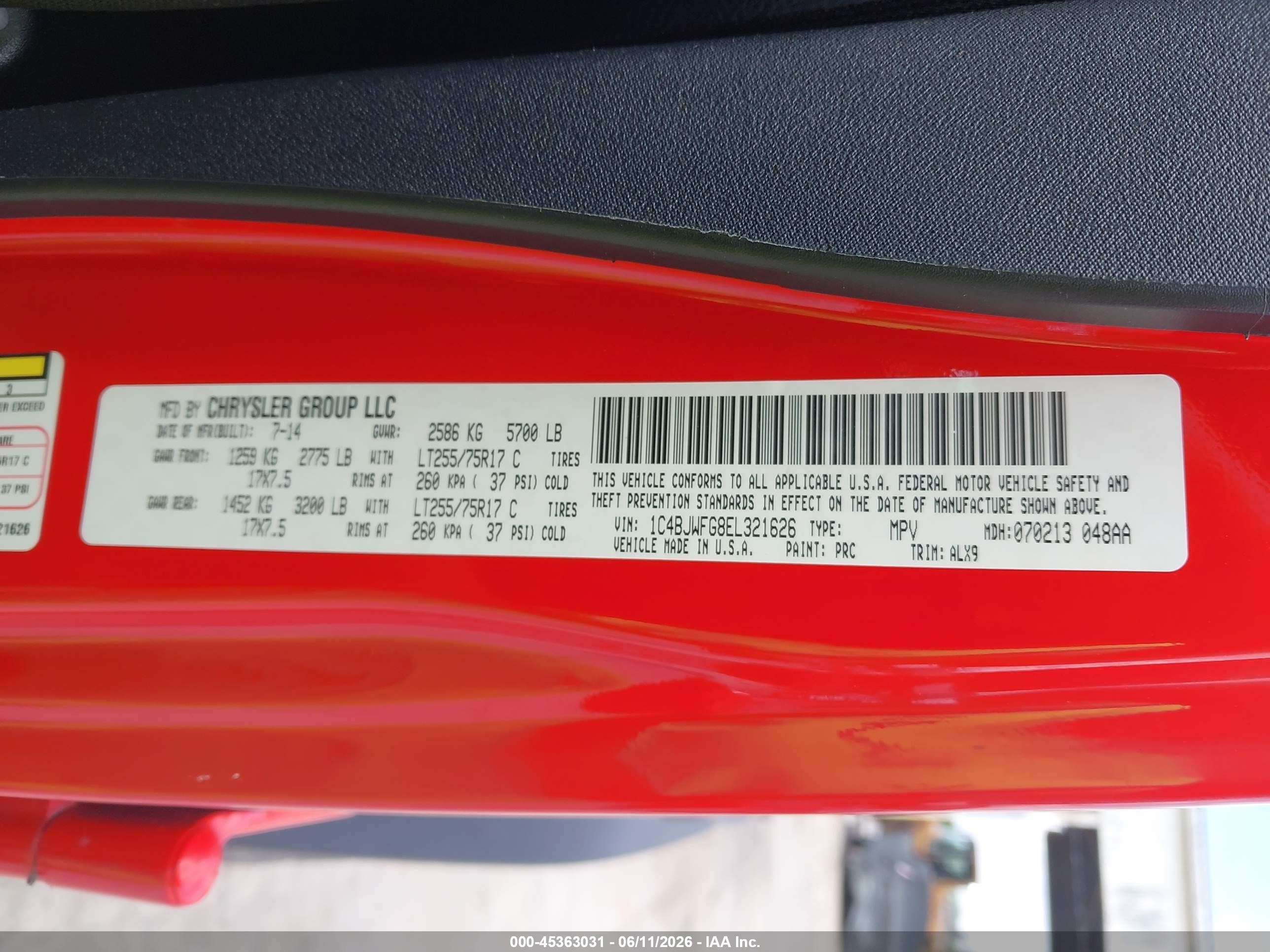 2014 Jeep Wrangler Unlimited Rubicon X Red vin: 1C4BJWFG8EL321626