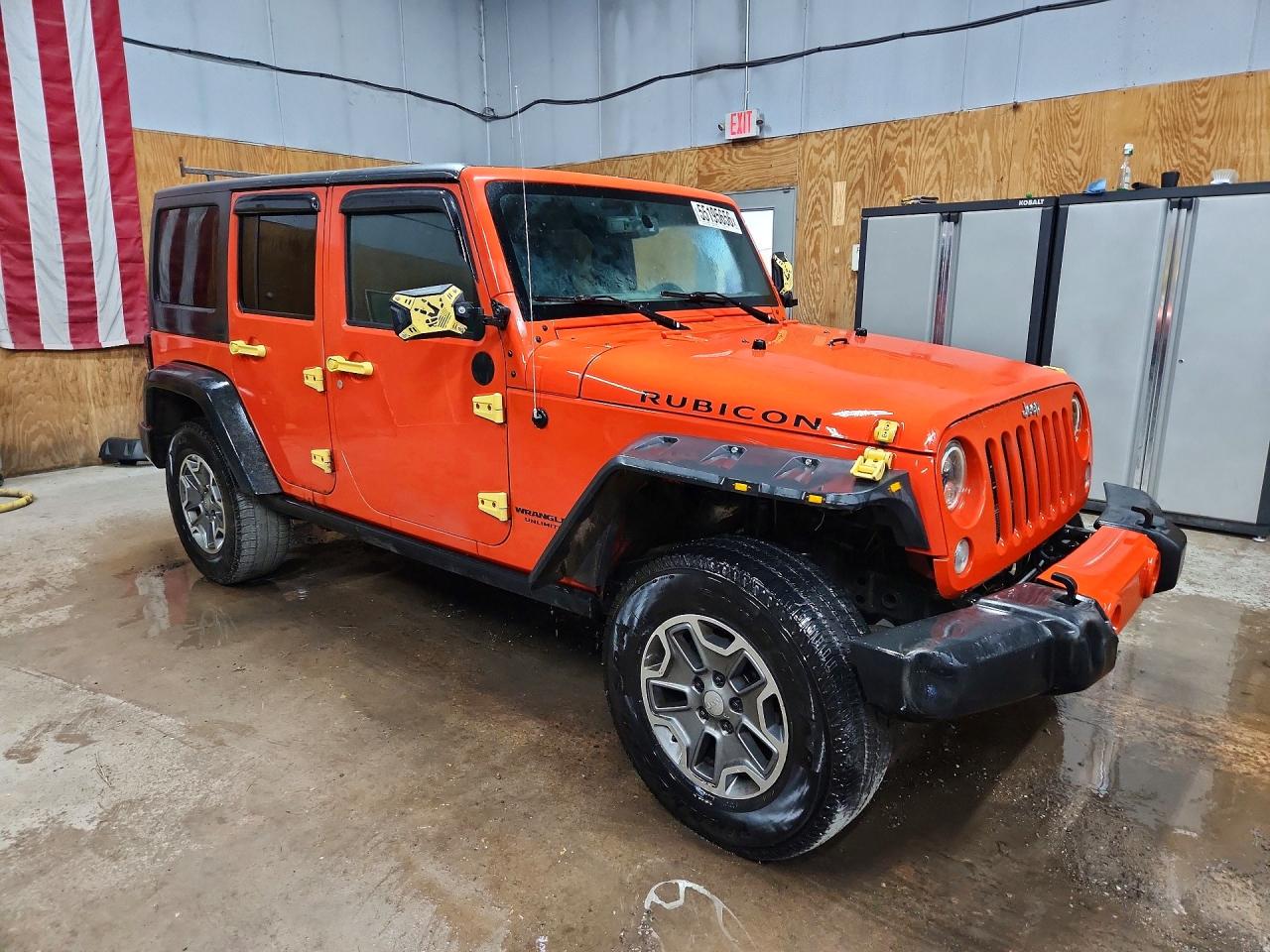 2015 Jeep Wrangler Unlimited Rubicon Orange vin: 1C4BJWFG9FL697916