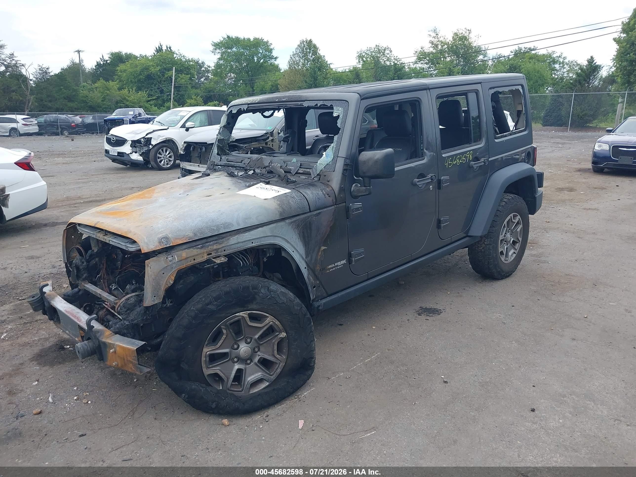 2018 Jeep Wrangler Jk Unlimited Rubicon 4x4 Gray vin: 1C4BJWFG9JL850271