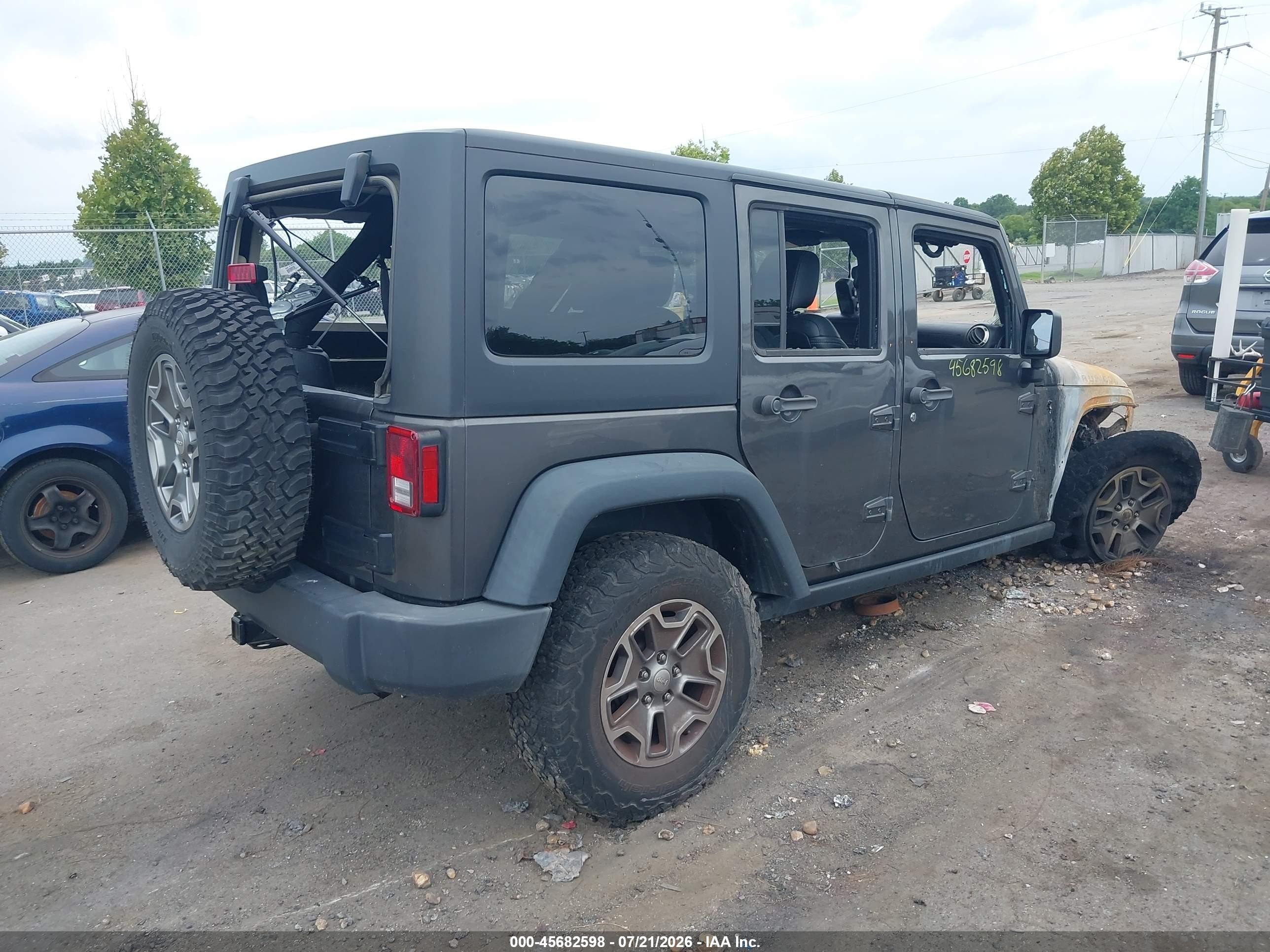2018 Jeep Wrangler Jk Unlimited Rubicon 4x4 Gray vin: 1C4BJWFG9JL850271