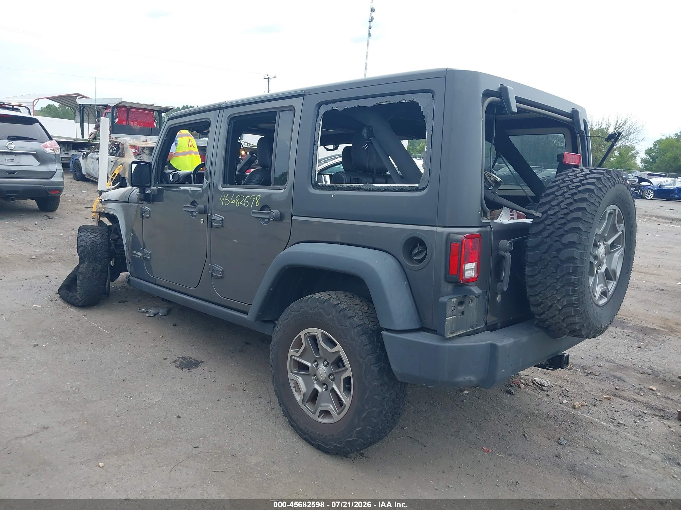 2018 Jeep Wrangler Jk Unlimited Rubicon 4x4 Gray vin: 1C4BJWFG9JL850271