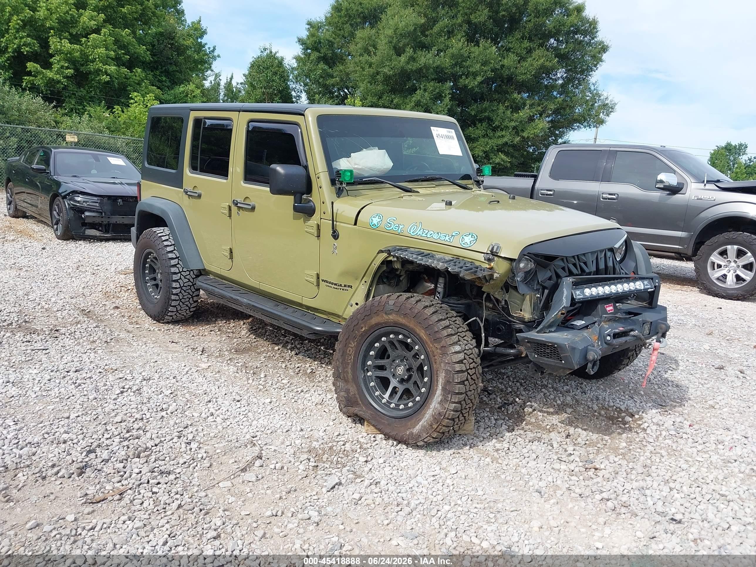 2013 Jeep Wrangler Unlimited Rubicon Green vin: 1C4BJWFGXDL571867