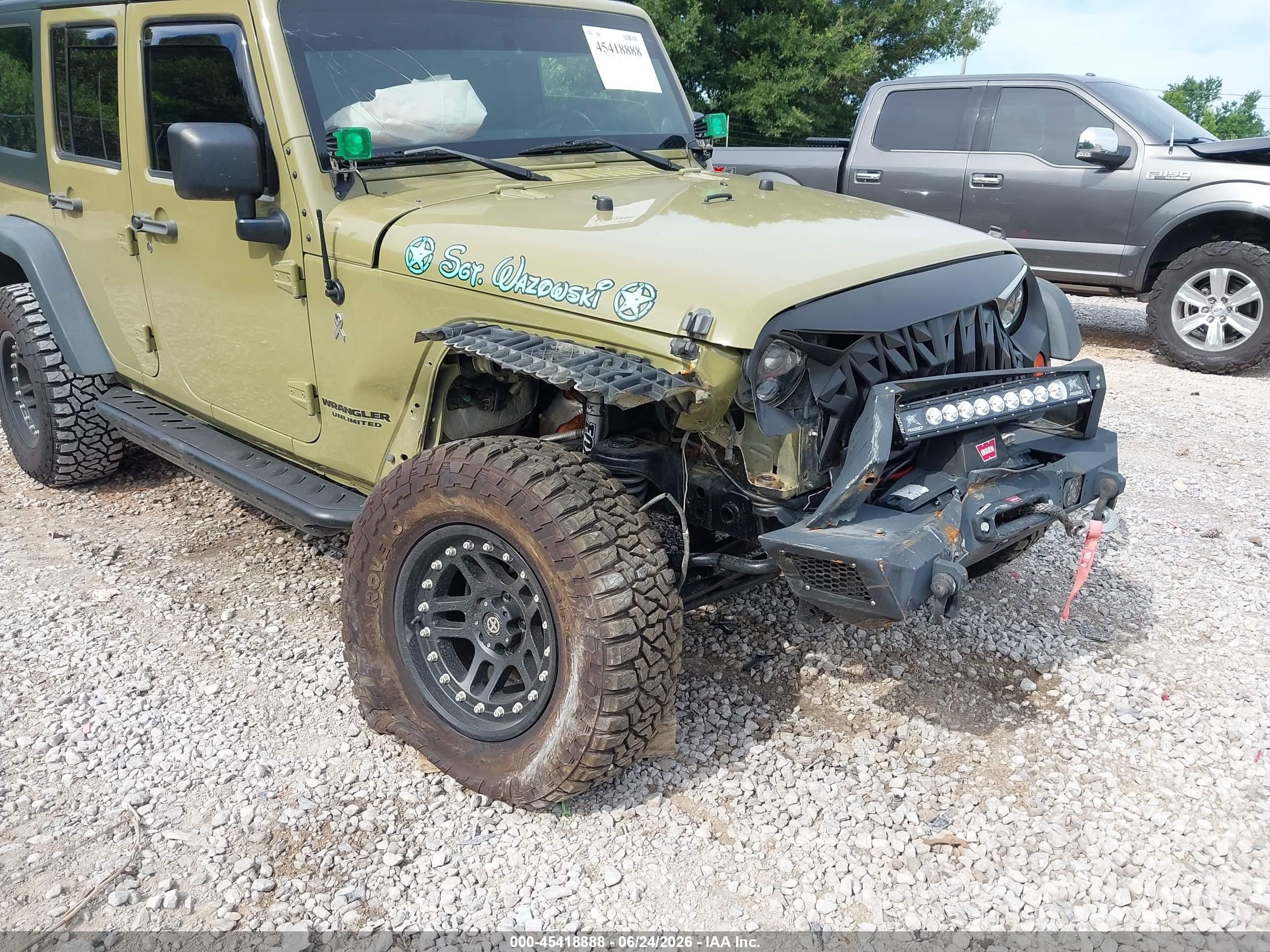 2013 Jeep Wrangler Unlimited Rubicon Green vin: 1C4BJWFGXDL571867
