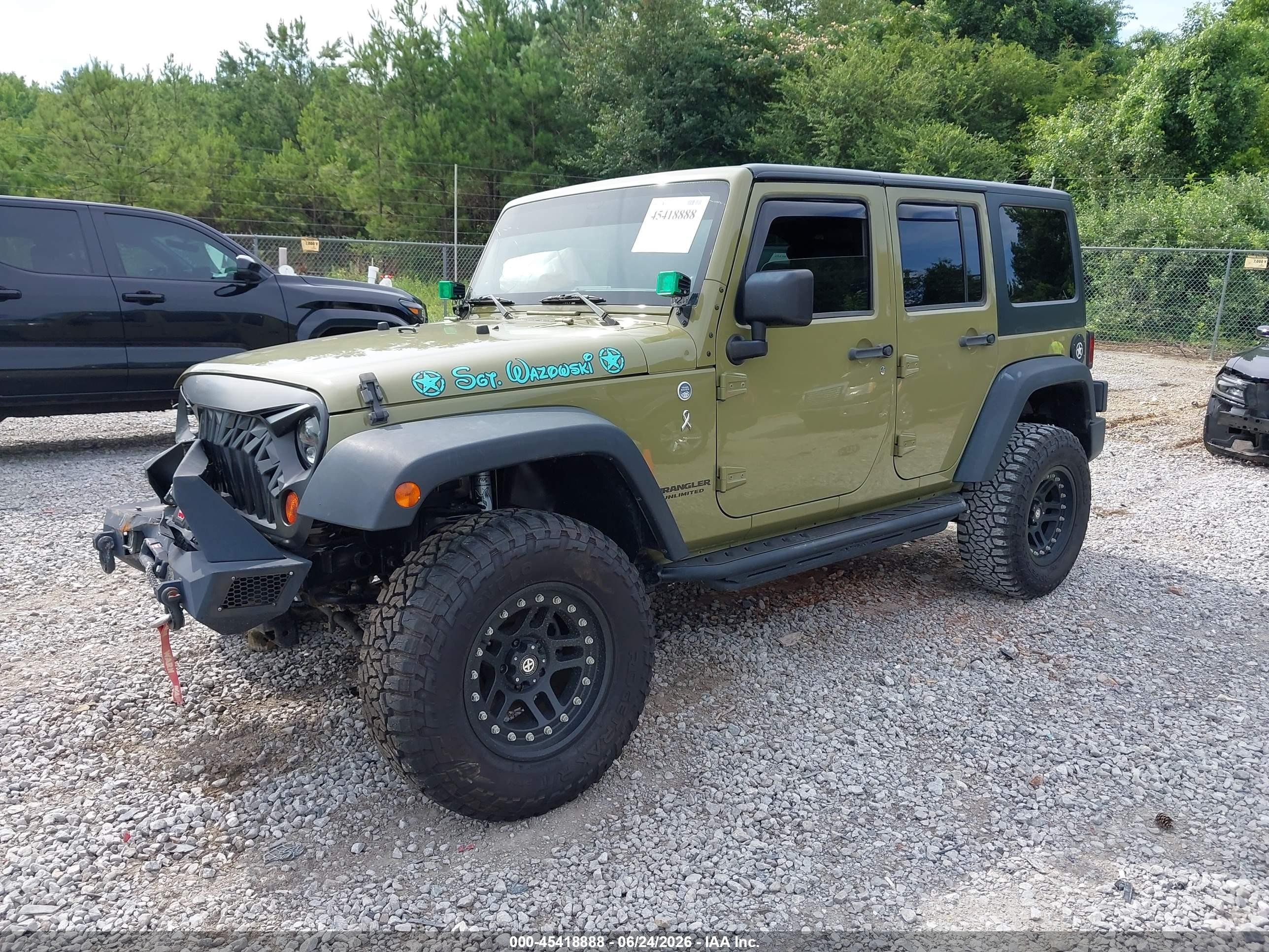 2013 Jeep Wrangler Unlimited Rubicon Green vin: 1C4BJWFGXDL571867