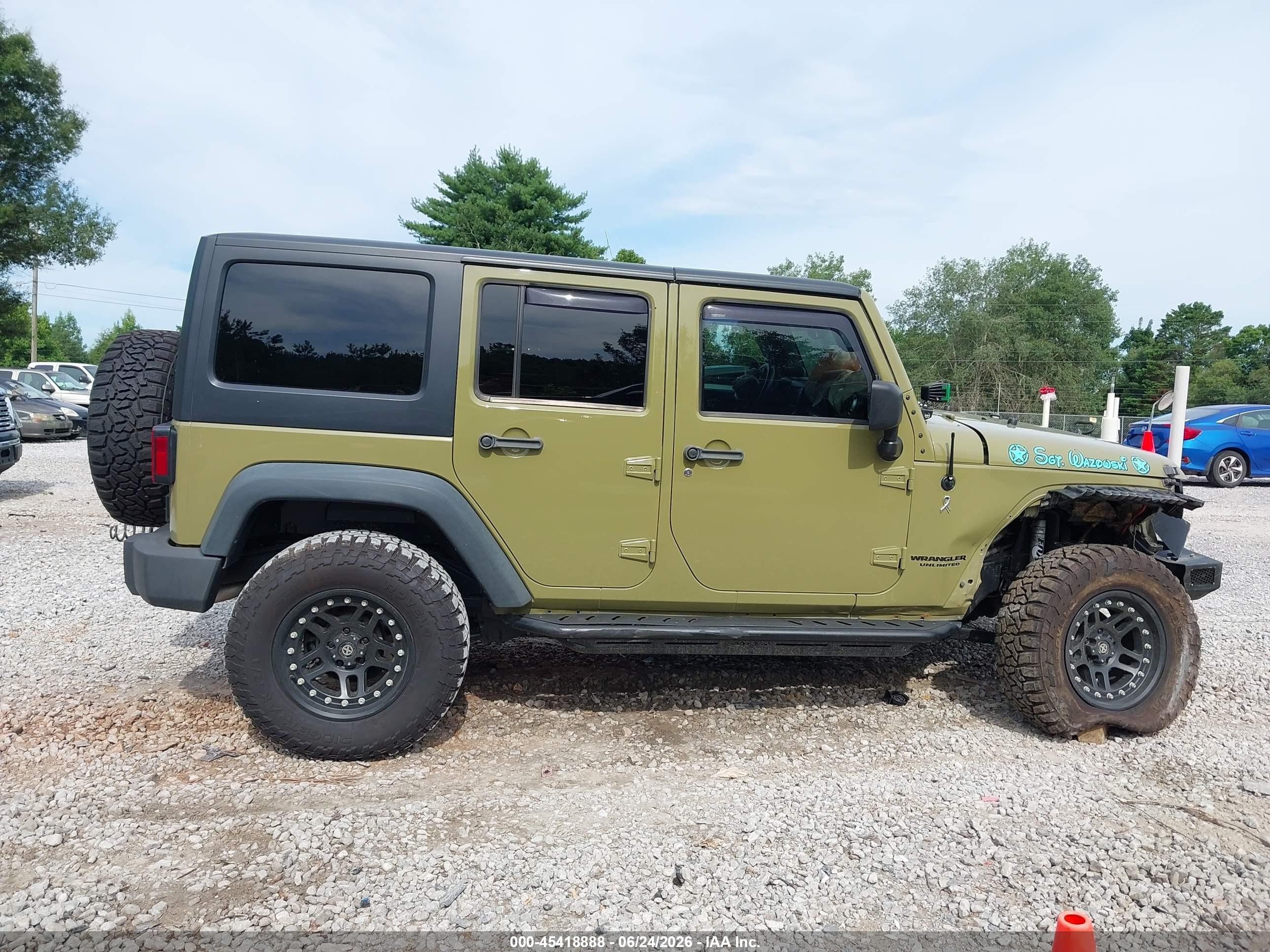 2013 Jeep Wrangler Unlimited Rubicon Green vin: 1C4BJWFGXDL571867