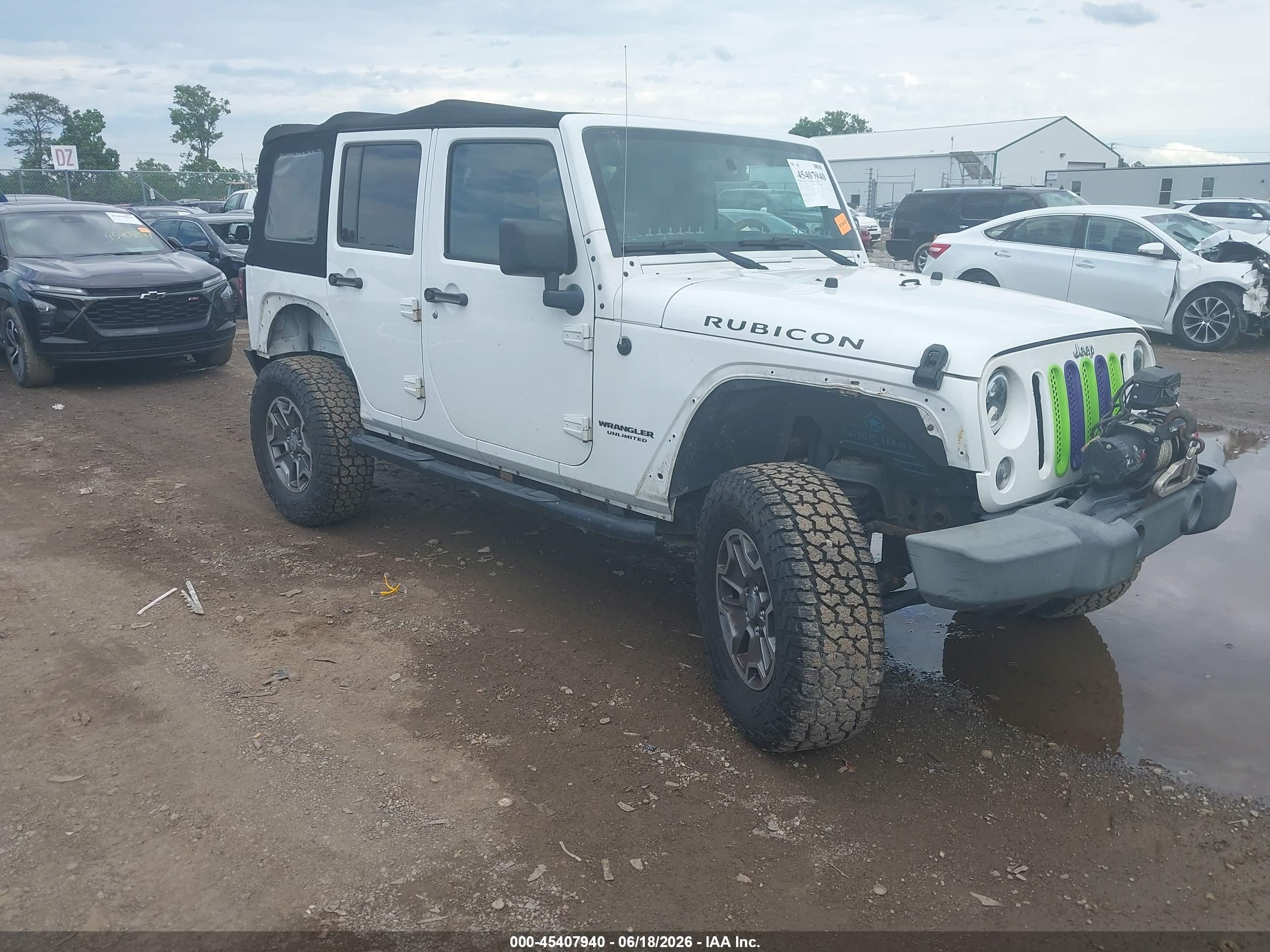 2013 Jeep Wrangler Unlimited Rubicon White vin: 1C4BJWFGXDL638239