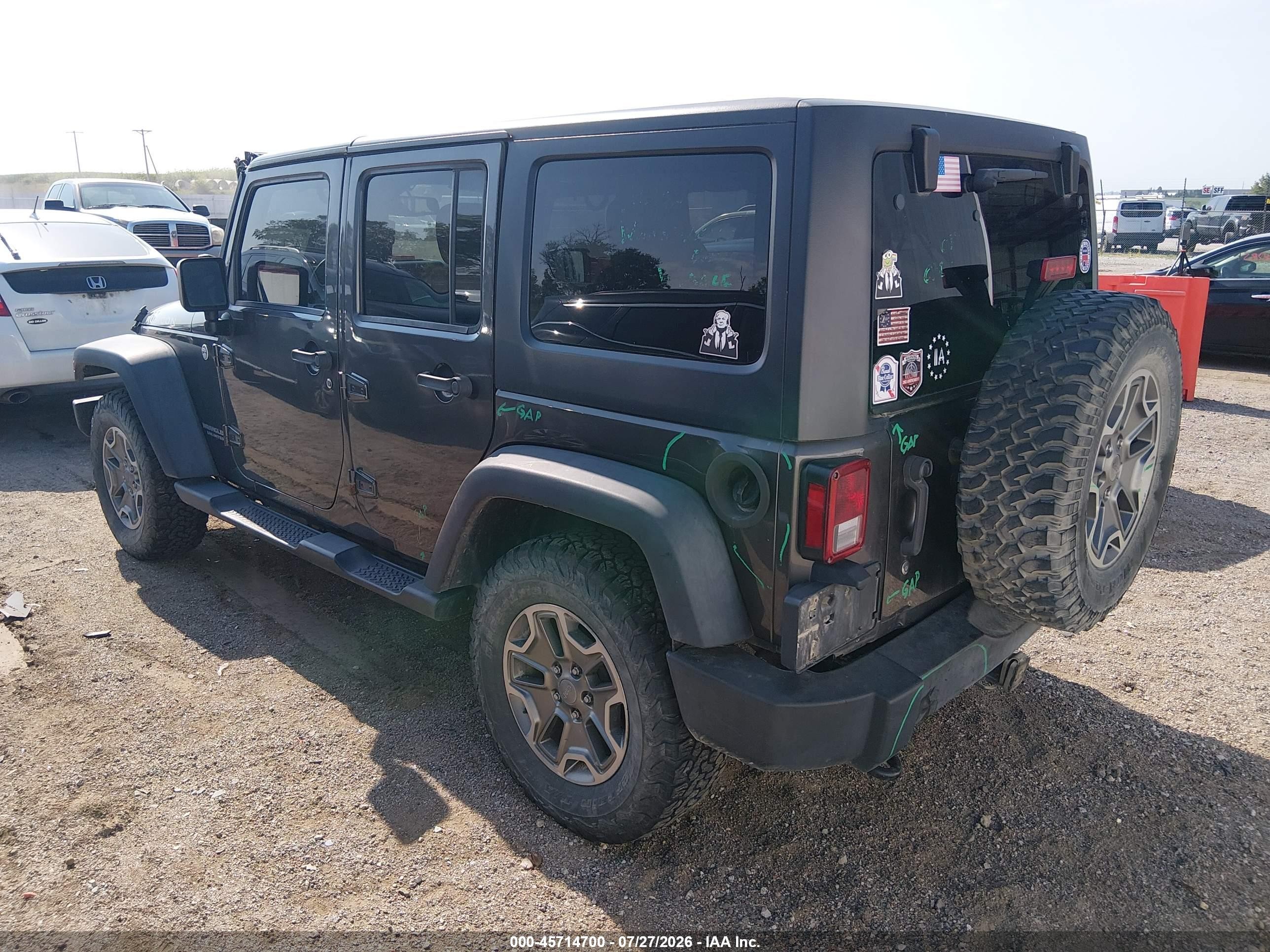 2014 Jeep Wrangler Unlimited Rubicon Gray vin: 1C4BJWFGXEL230759