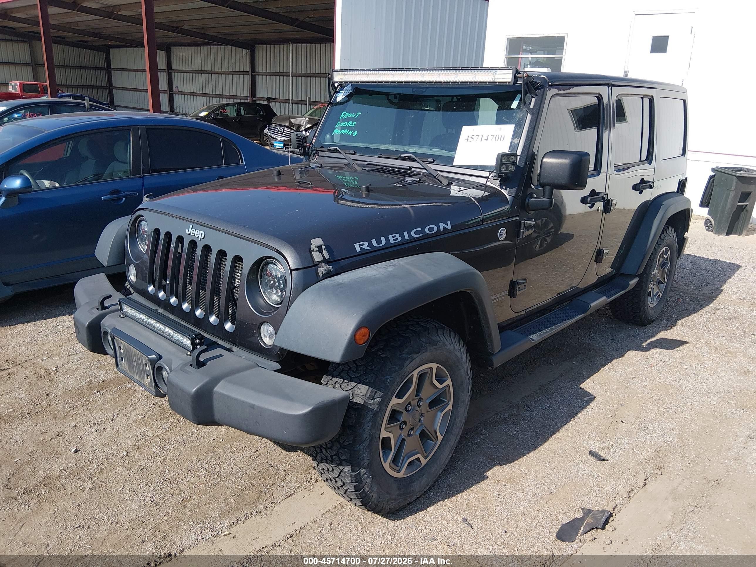 2014 Jeep Wrangler Unlimited Rubicon Gray vin: 1C4BJWFGXEL230759