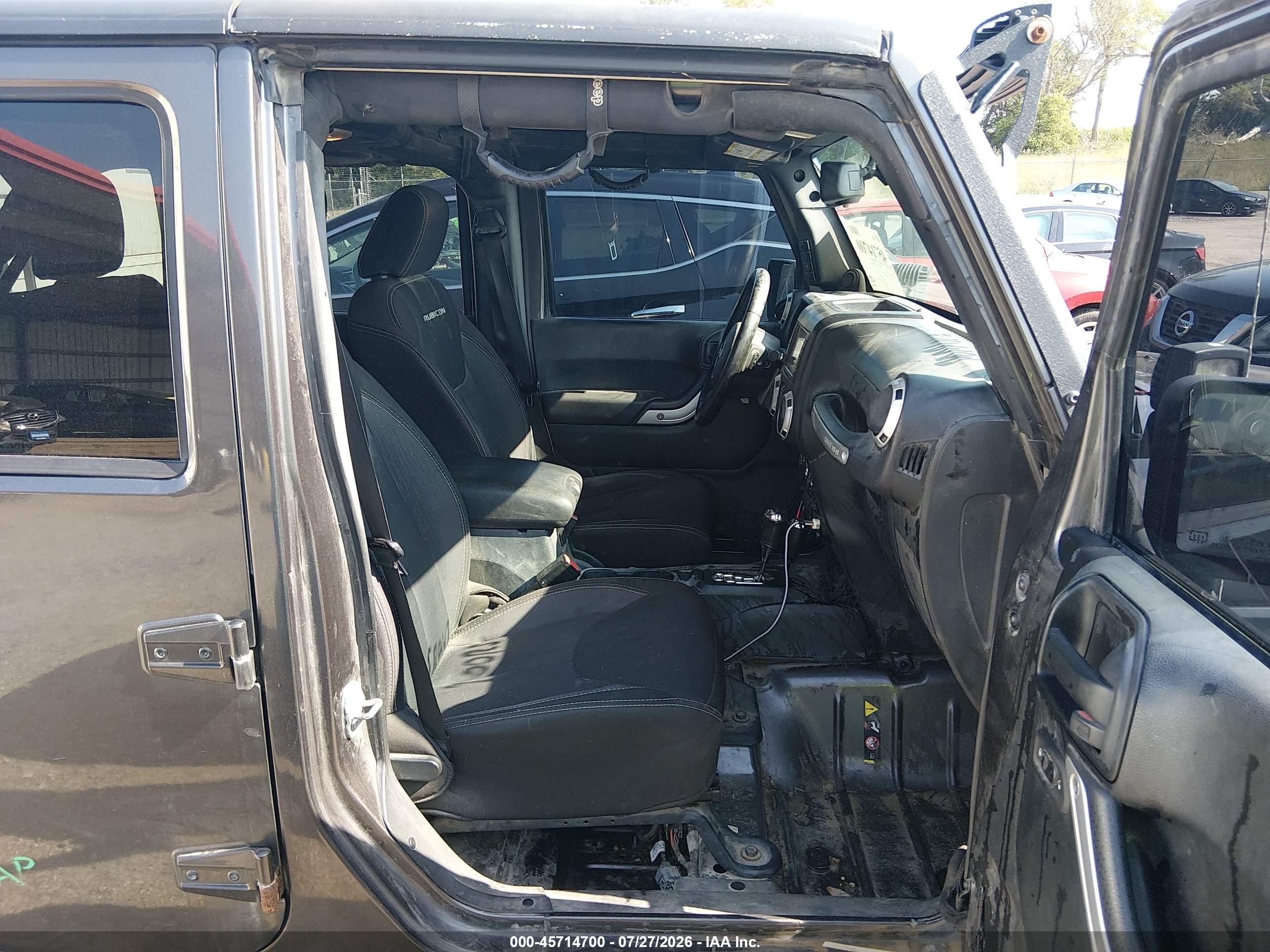 2014 Jeep Wrangler Unlimited Rubicon Gray vin: 1C4BJWFGXEL230759