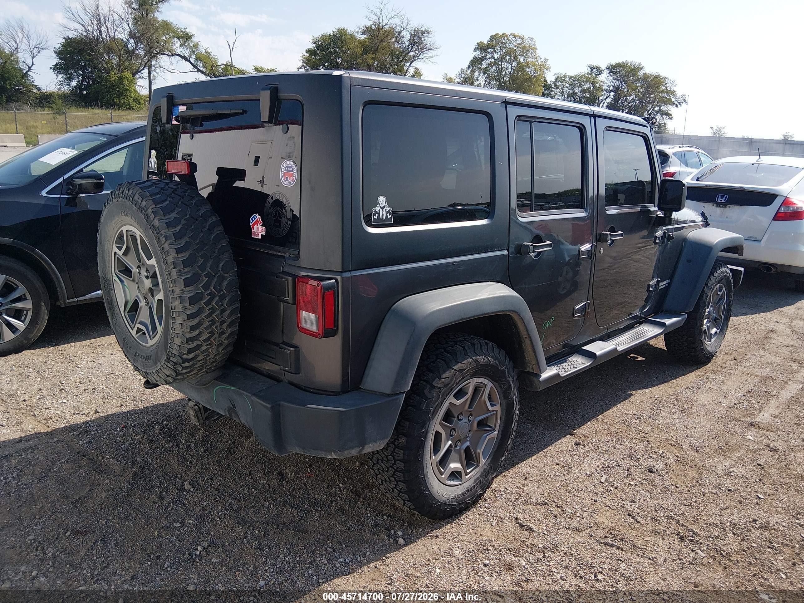 2014 Jeep Wrangler Unlimited Rubicon Gray vin: 1C4BJWFGXEL230759
