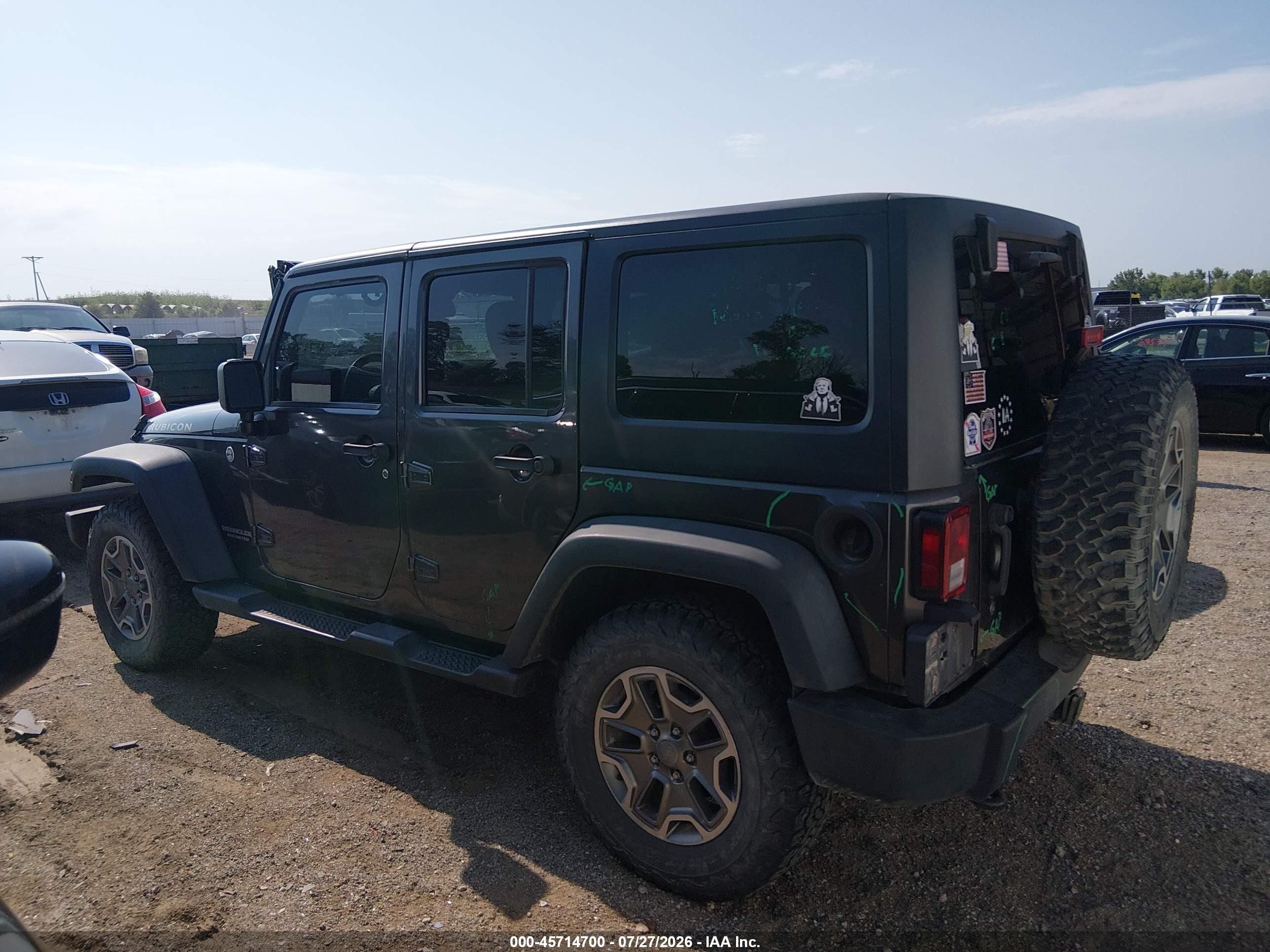 2014 Jeep Wrangler Unlimited Rubicon Gray vin: 1C4BJWFGXEL230759