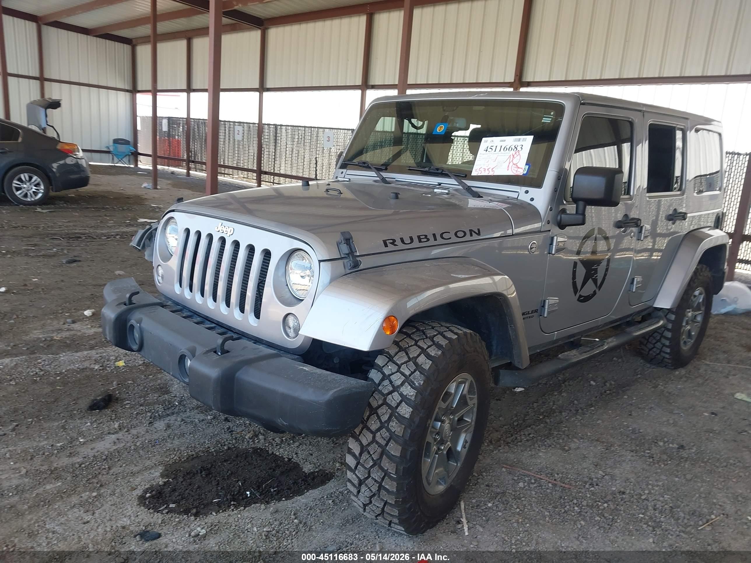 2015 Jeep Wrangler Unlimited Rubicon Silver vin: 1C4BJWFGXFL684026