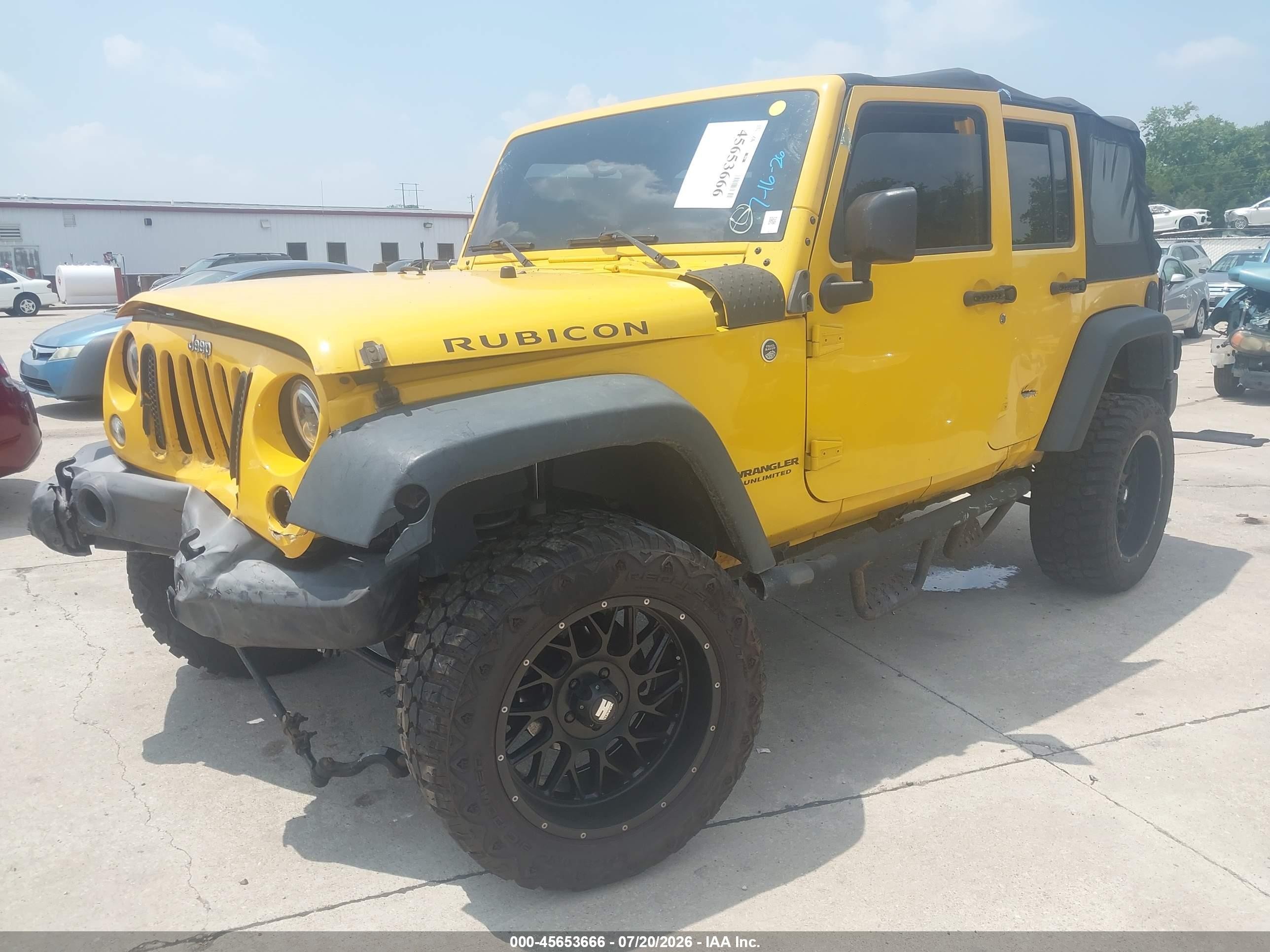 2015 Jeep Wrangler Unlimited Rubicon Желтый vin: 1C4BJWFGXFL718885