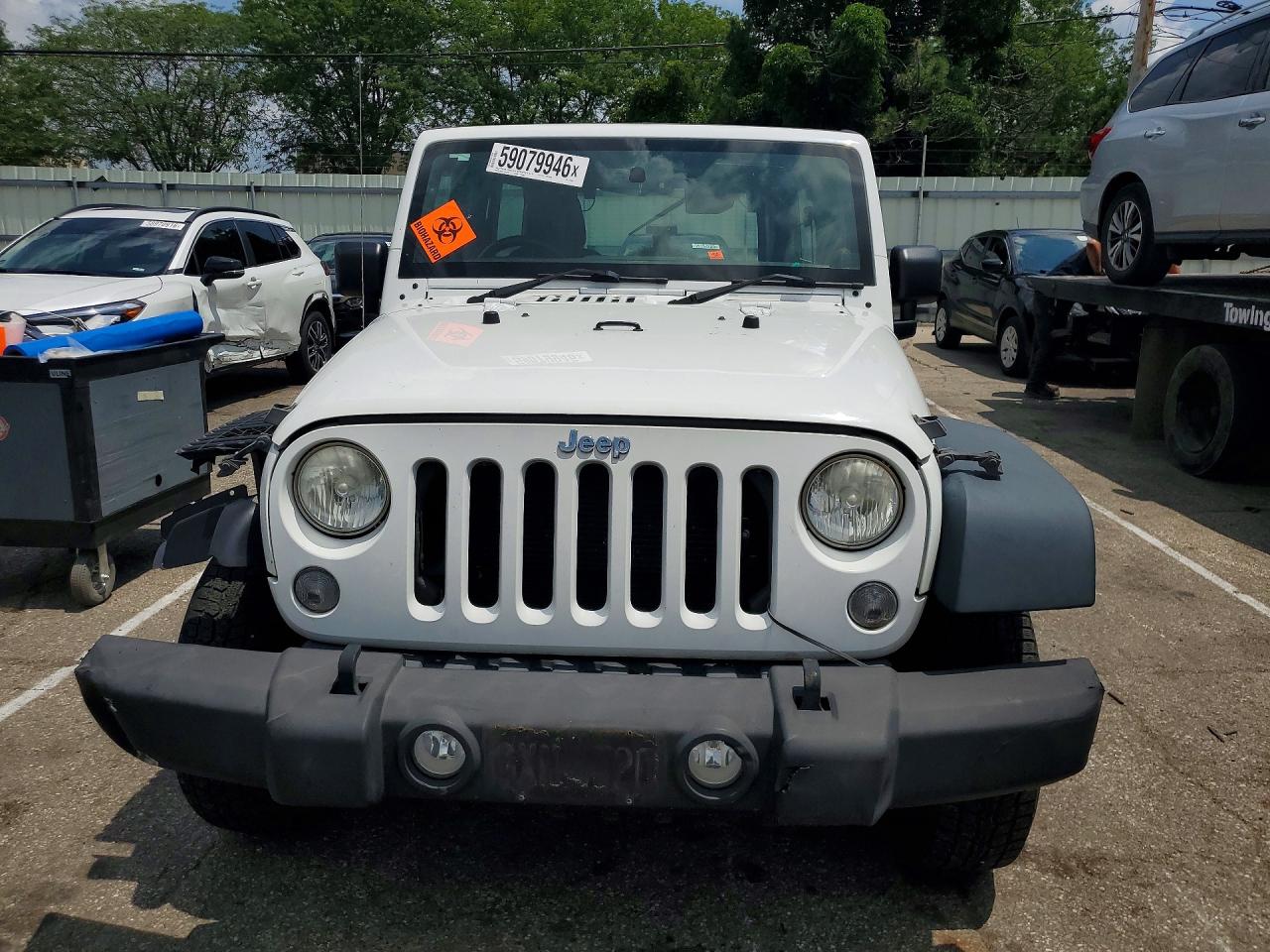 2014 Jeep Wrangler Unlimited Sport White vin: 1C4BJWKG3EL129469