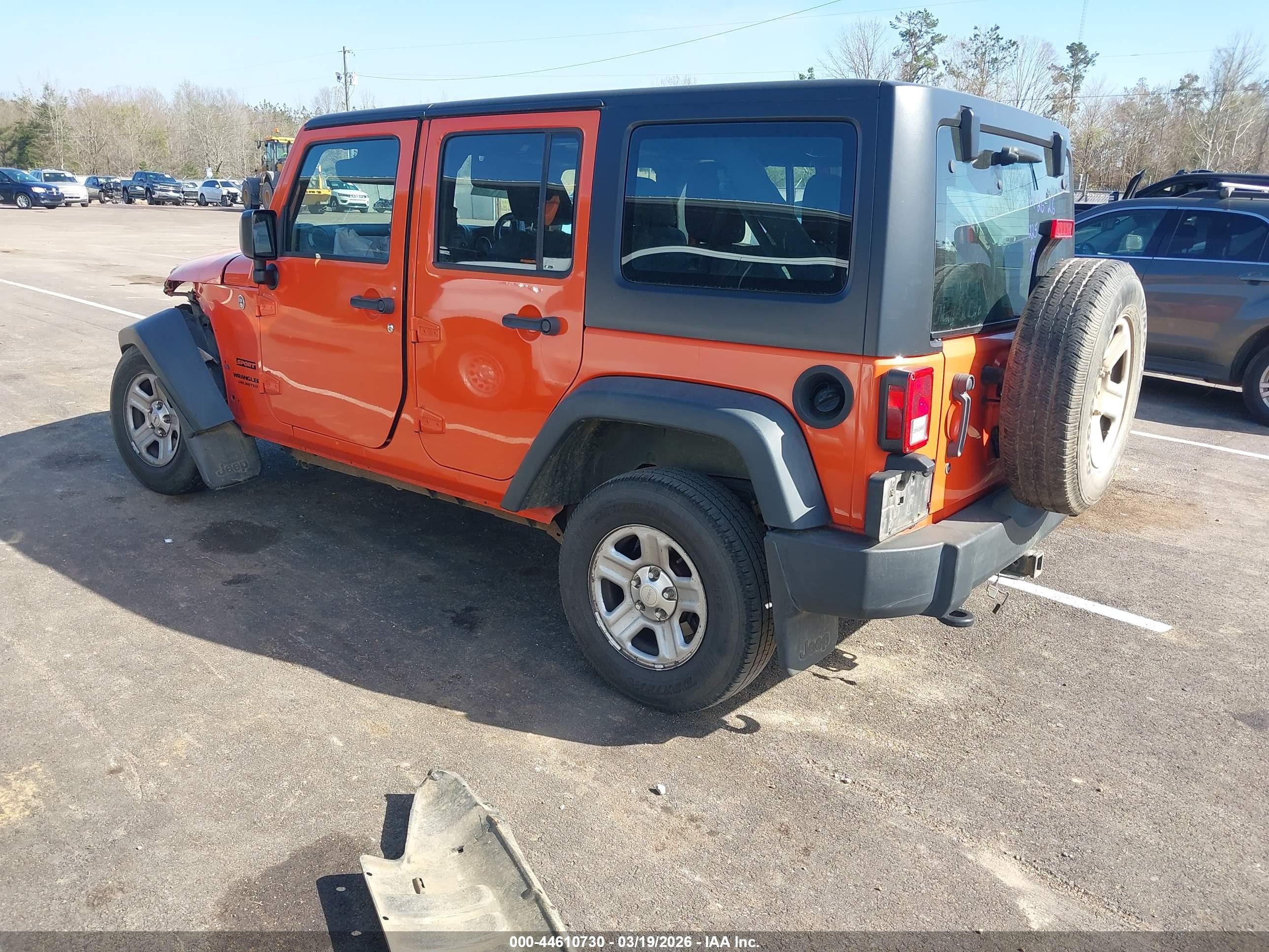 2015 Jeep Wrangler Unlimited Sport Rhd Orange vin: 1C4BJWKG3FL632839