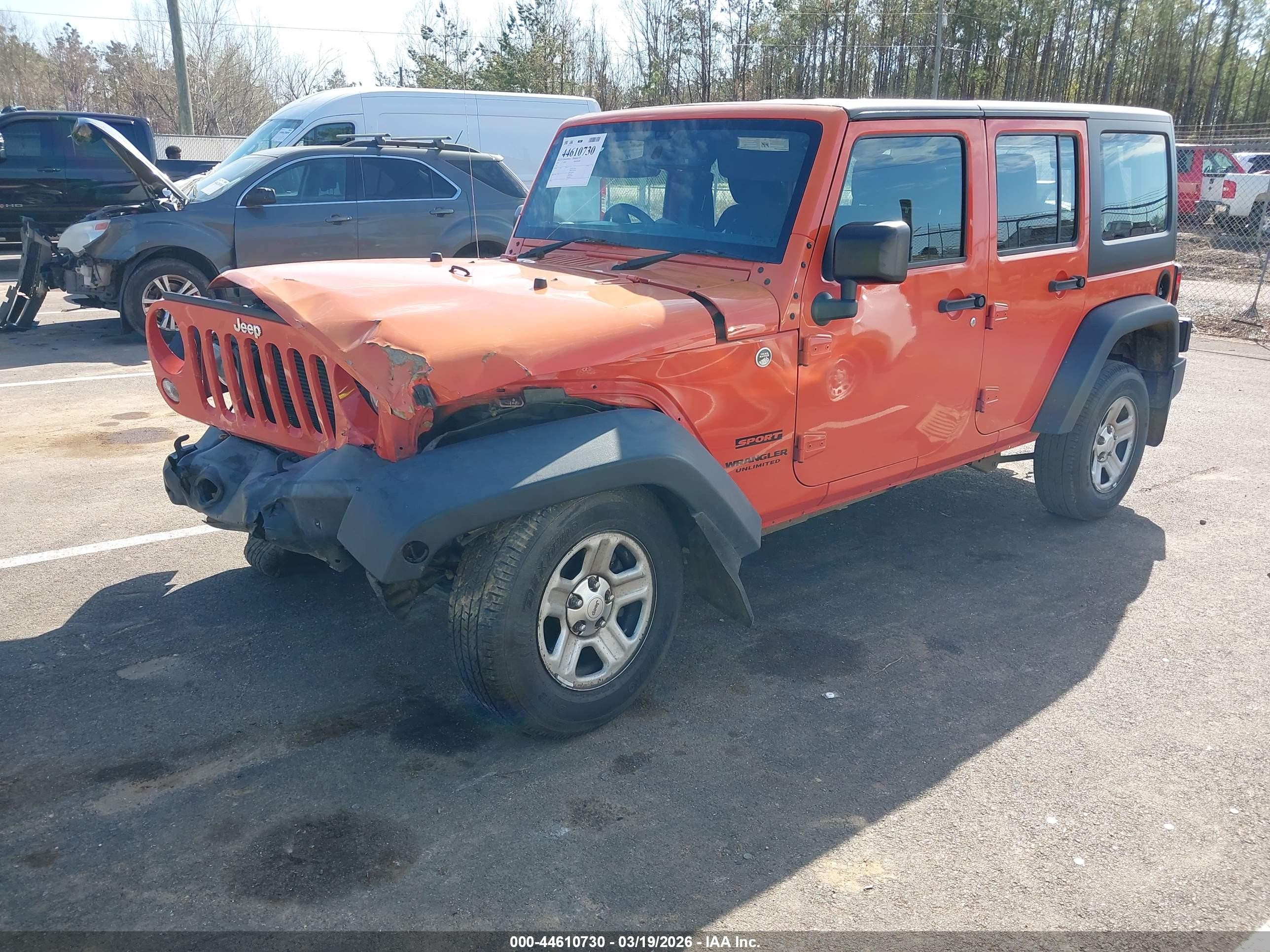 2015 Jeep Wrangler Unlimited Sport Rhd Orange vin: 1C4BJWKG3FL632839