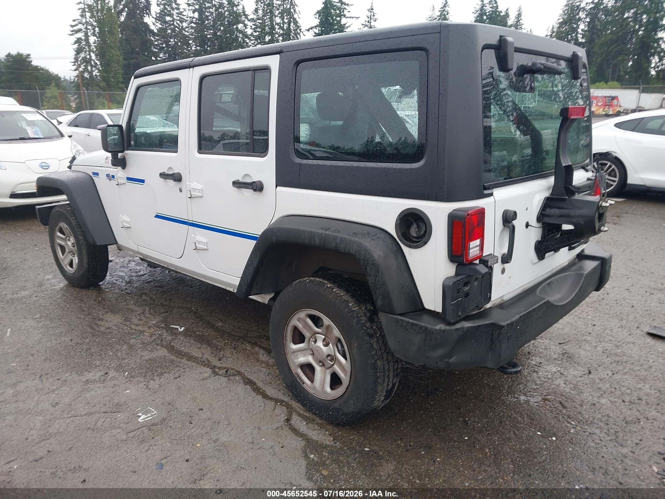 2015 Jeep Wrangler Unlimited Sport Rhd Белый vin: 1C4BJWKG4FL630145