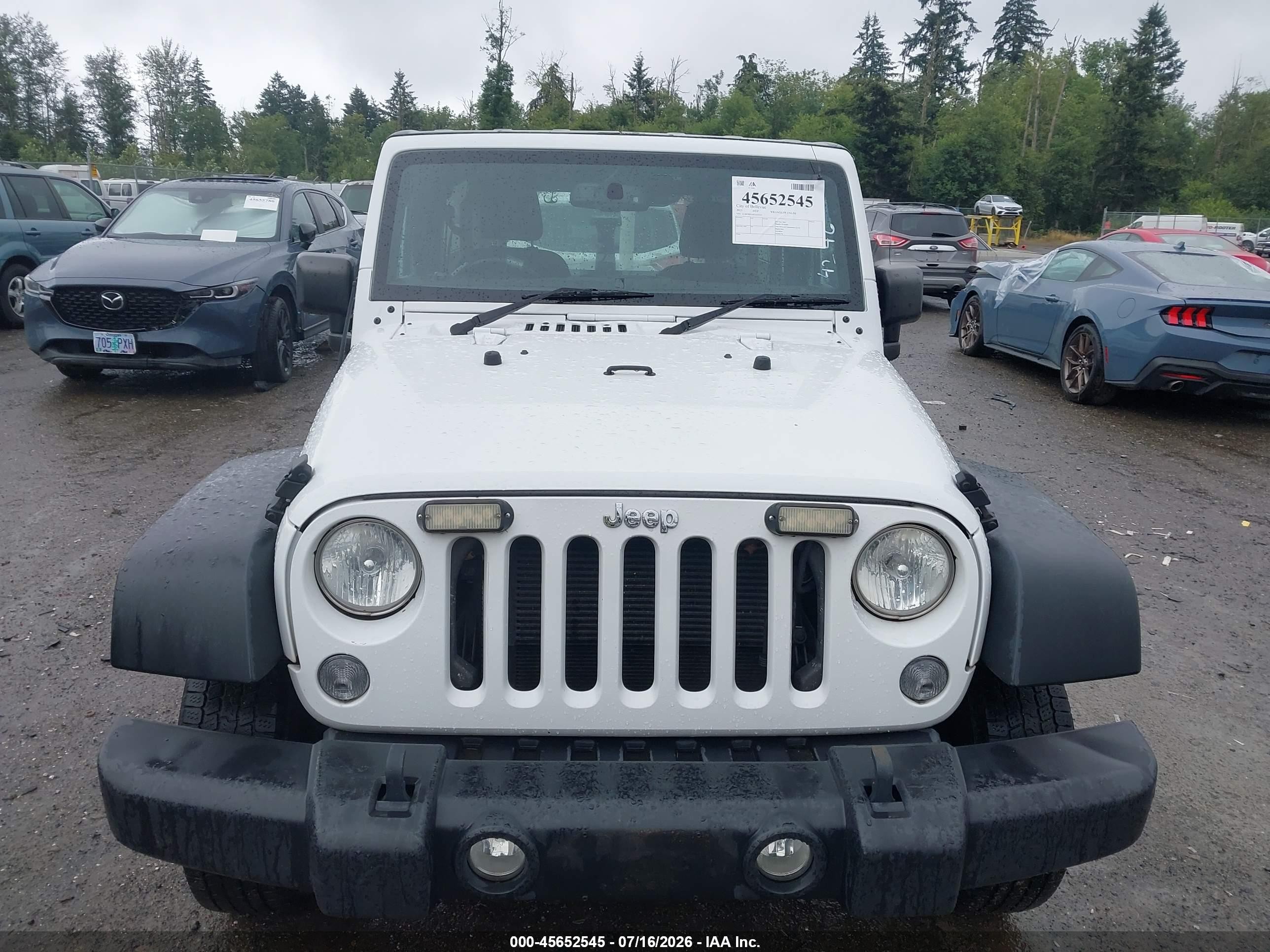 2015 Jeep Wrangler Unlimited Sport Rhd Белый vin: 1C4BJWKG4FL630145