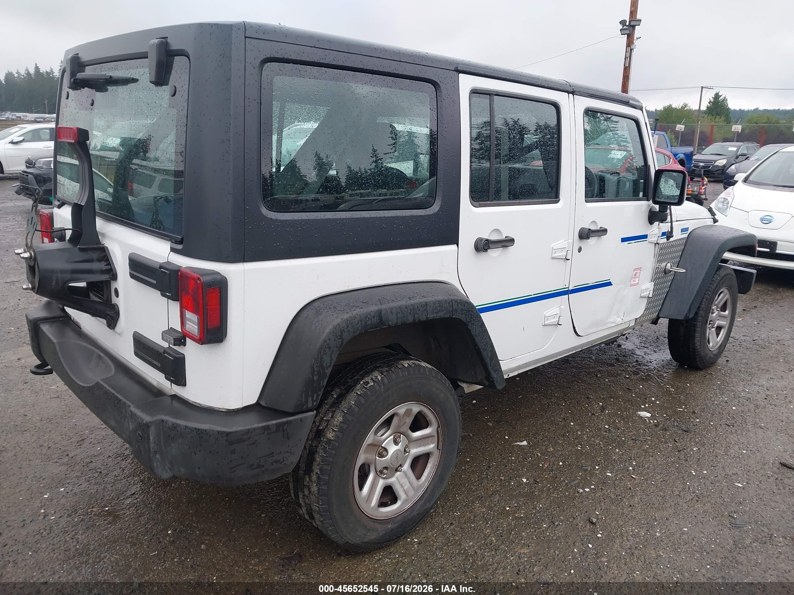 2015 Jeep Wrangler Unlimited Sport Rhd Белый vin: 1C4BJWKG4FL630145