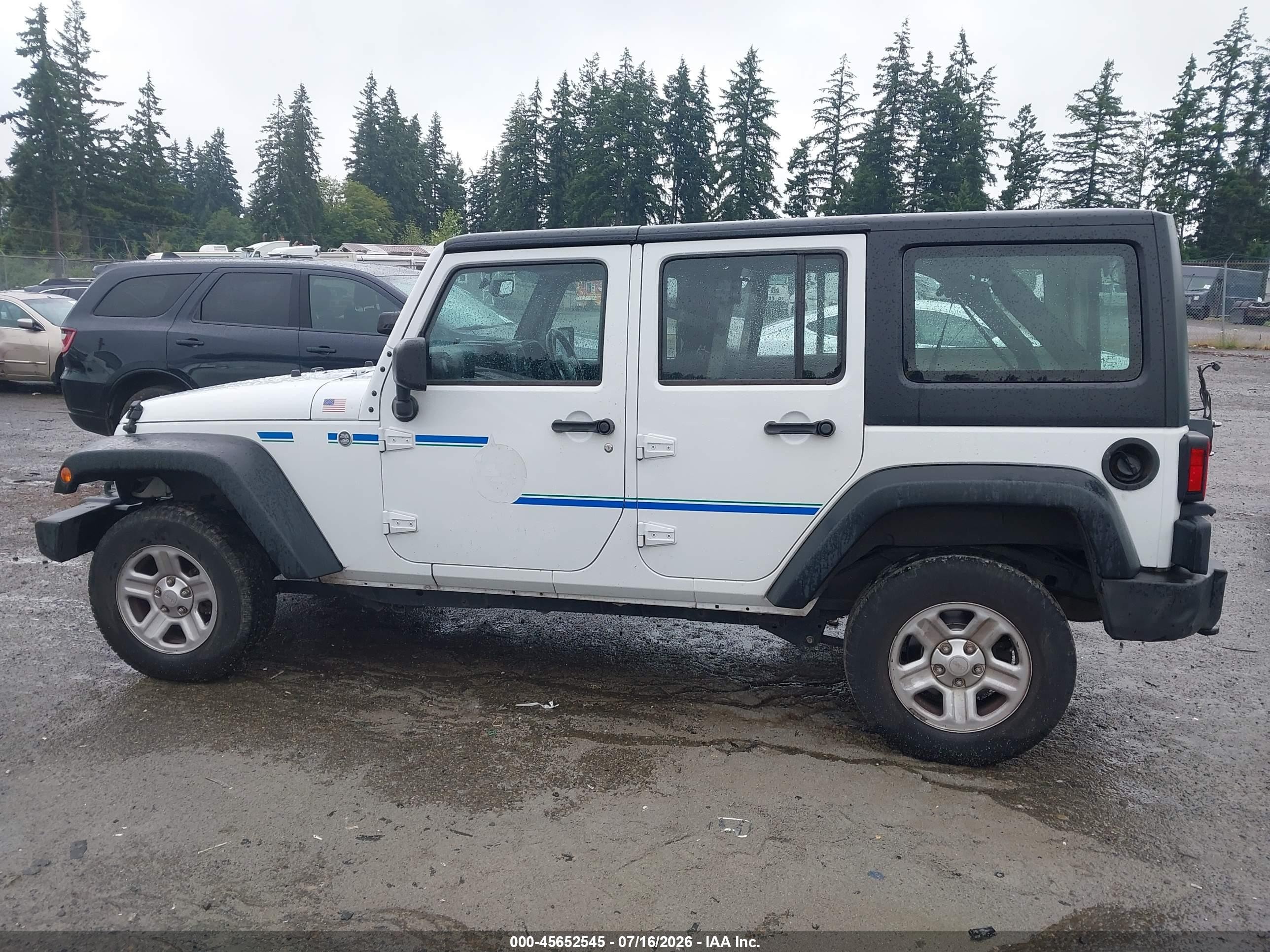 2015 Jeep Wrangler Unlimited Sport Rhd Белый vin: 1C4BJWKG4FL630145