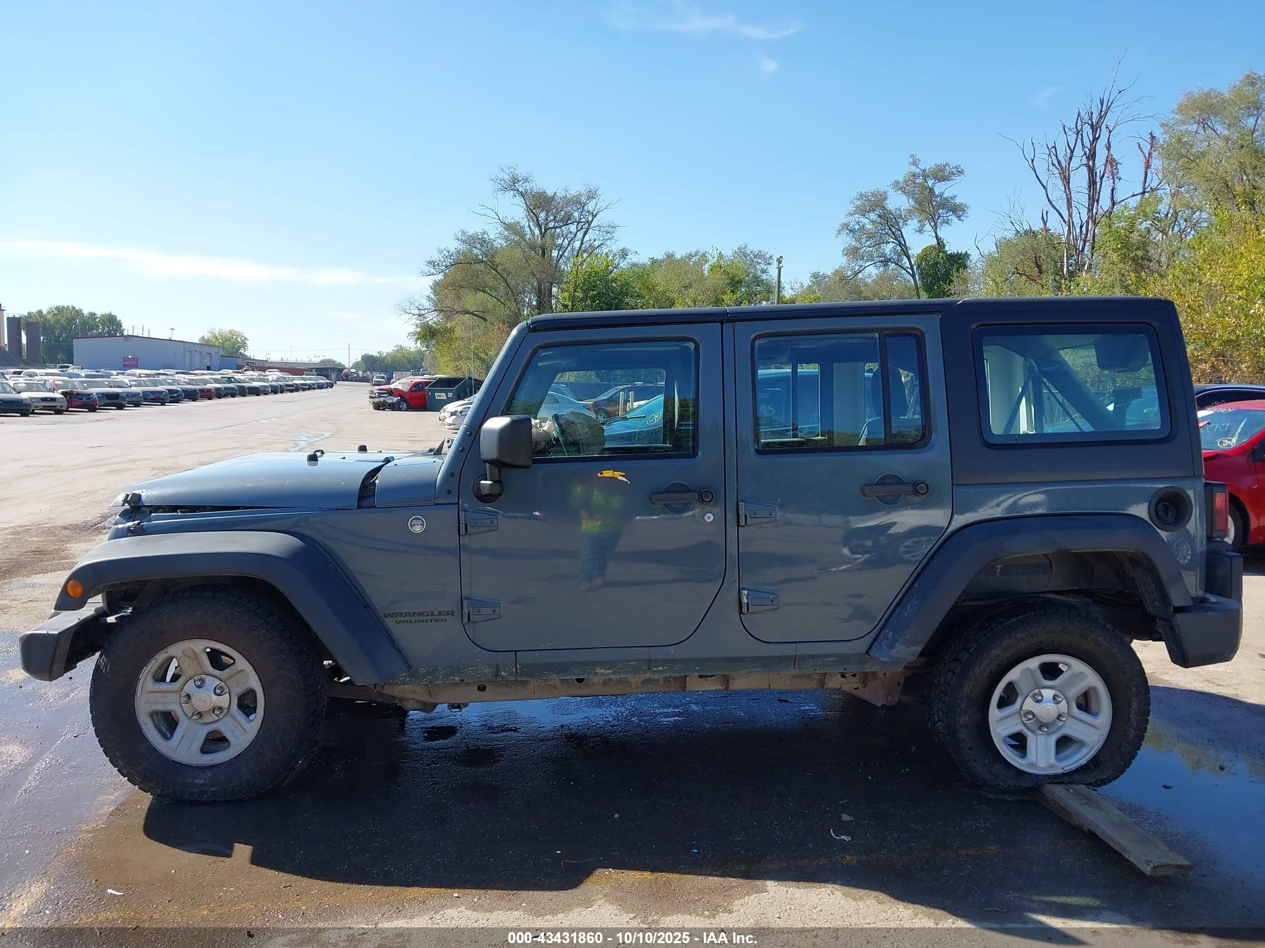 2014 Jeep Wrangler Unlimited Sport Rhd Серый vin: 1C4BJWKG5EL262766